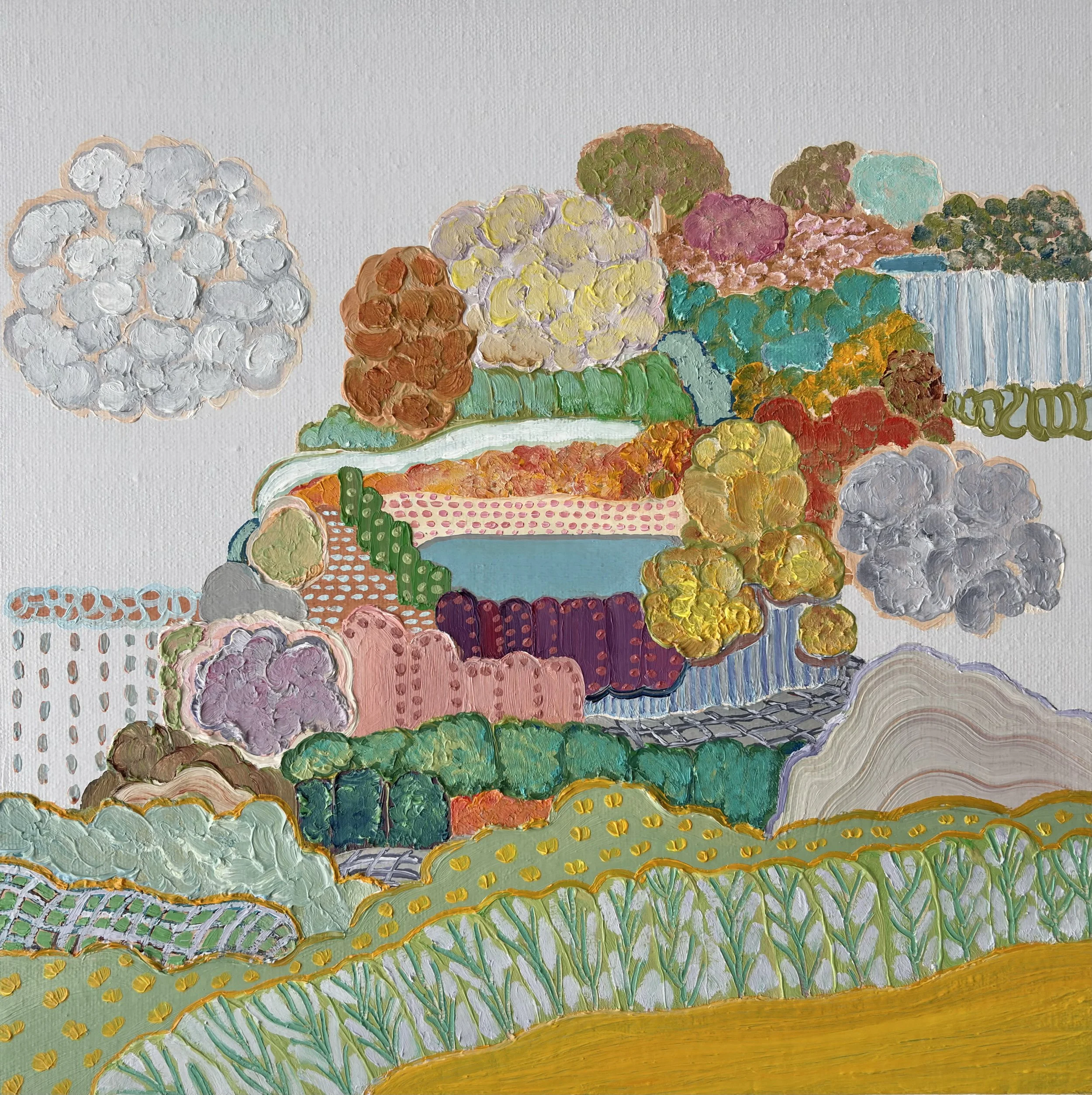 The Way Things Are 23-VII-25 No.38, oil on canvas with acrylic-painted edges, 12x12x1.5 inches, 2025