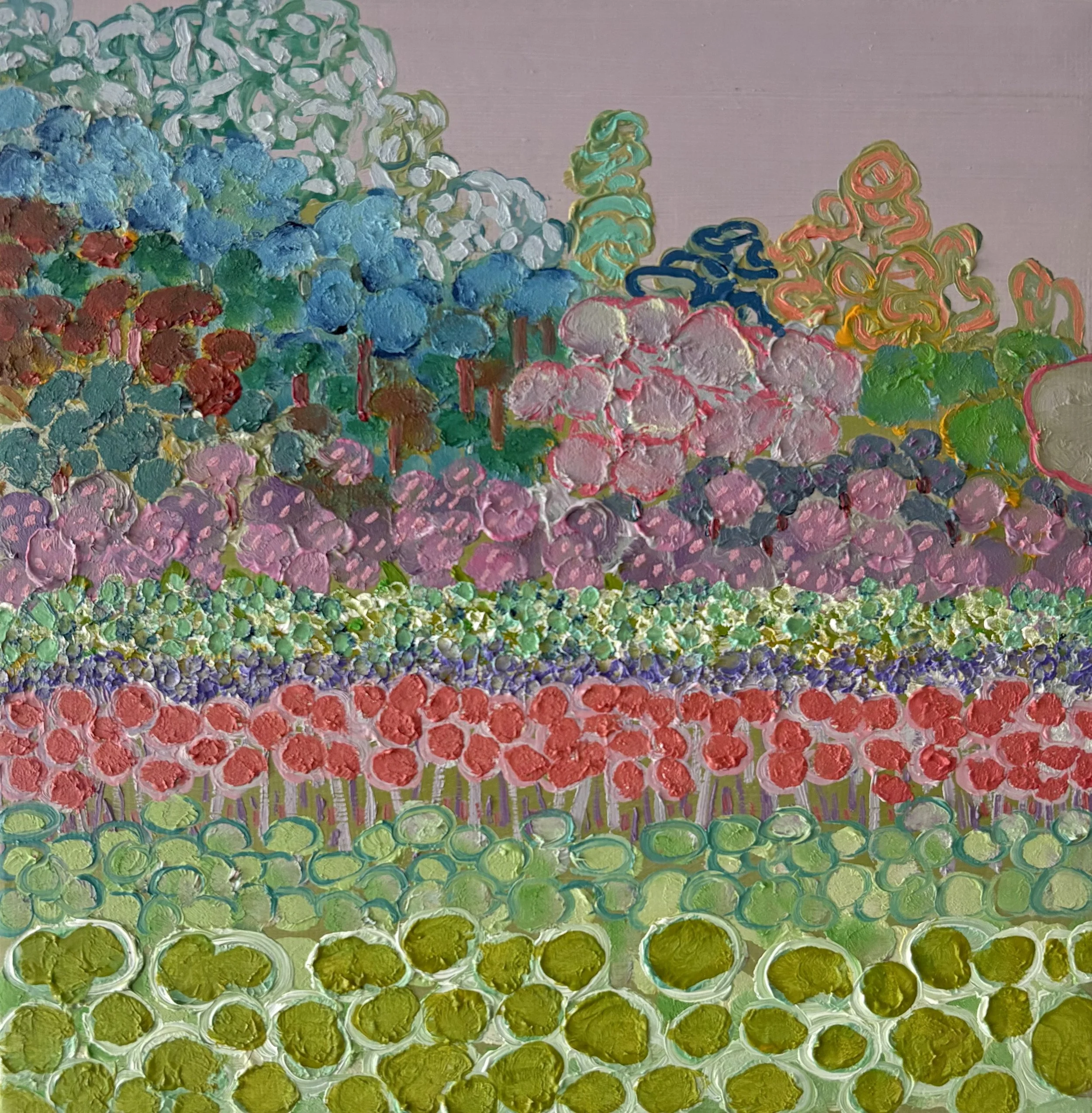 The Way Things Are 7-VII-25 No.35, oil on canvas with acrylic-painted edges, 8x8x1.5 inches, 2025