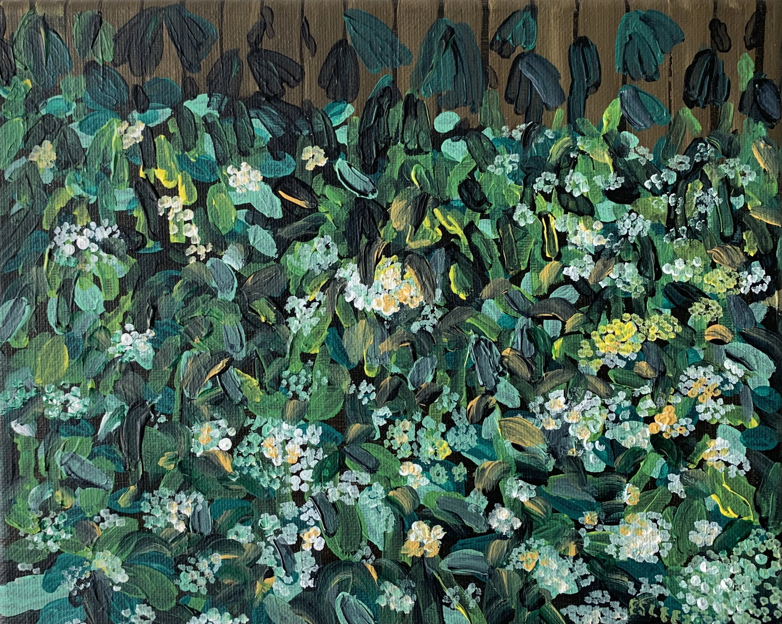 Garden, 8"x10", acrylic on canvas, 2020