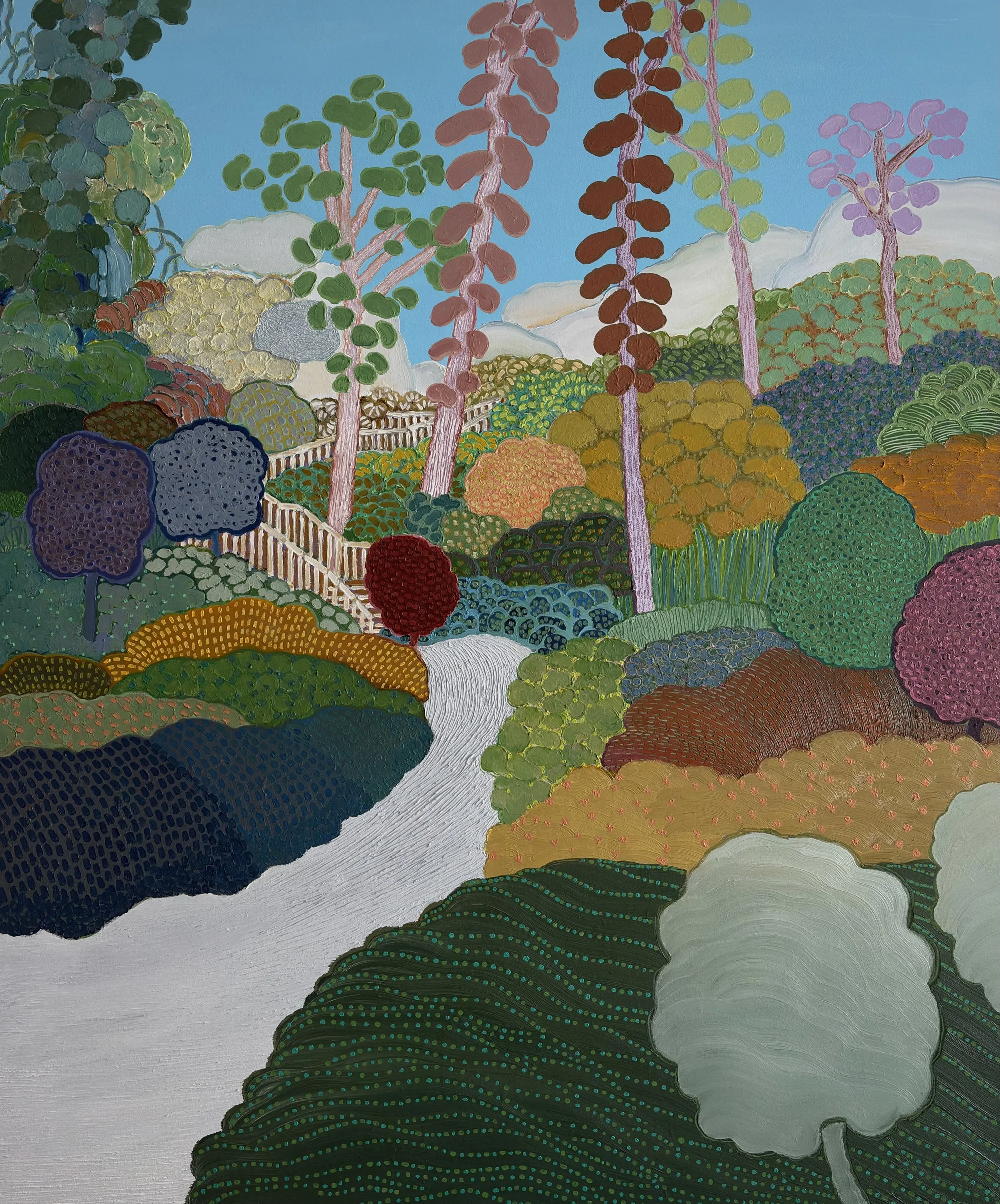 Walking With You 10-VIII-25 No.20, oil on canvas with acrylic-painted edges, 48x40x1.5 inches, 2025