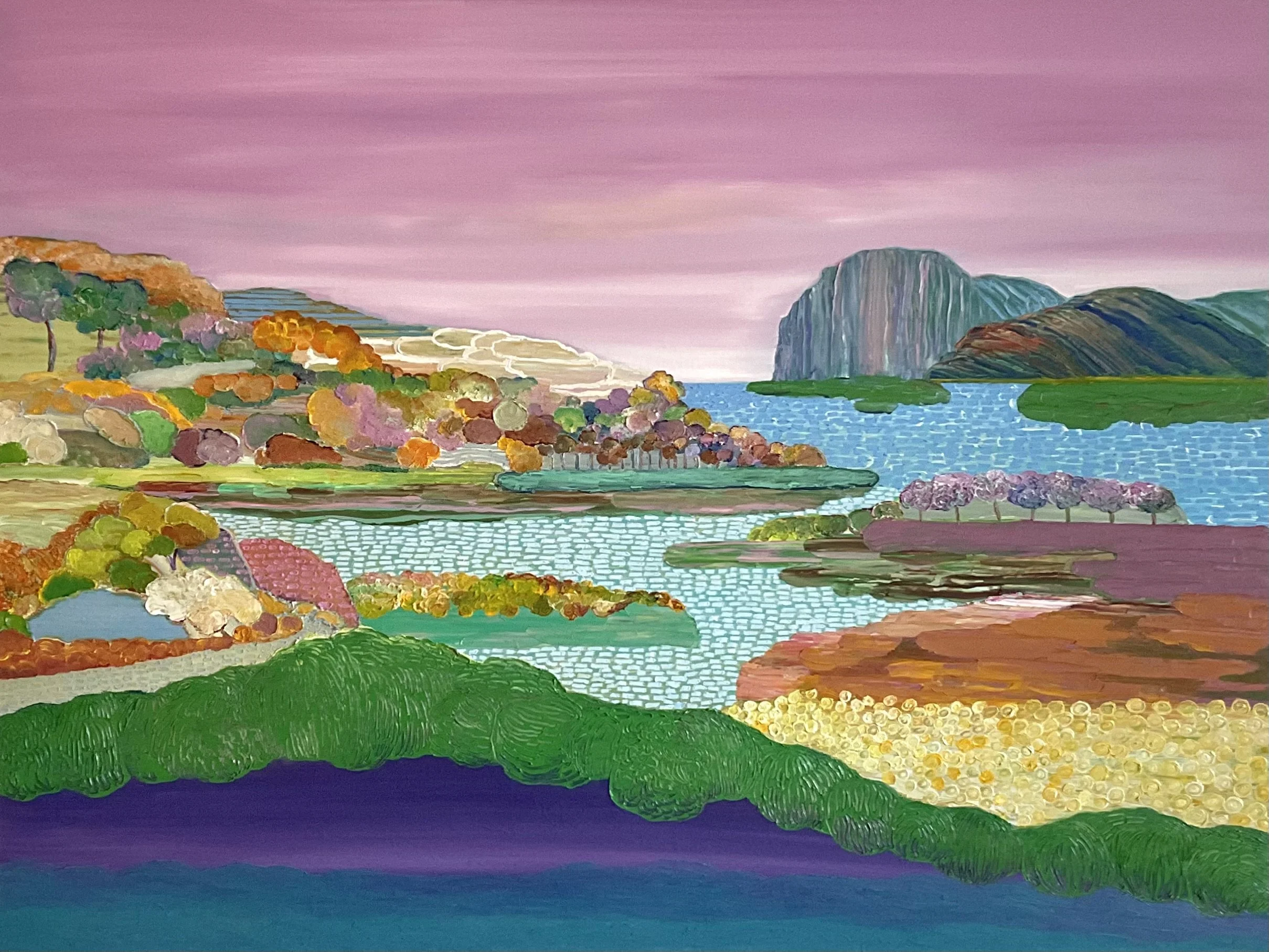 Innerscape No.39, 30x40x1.5 in, acrylic and oil on canvas, 2024 