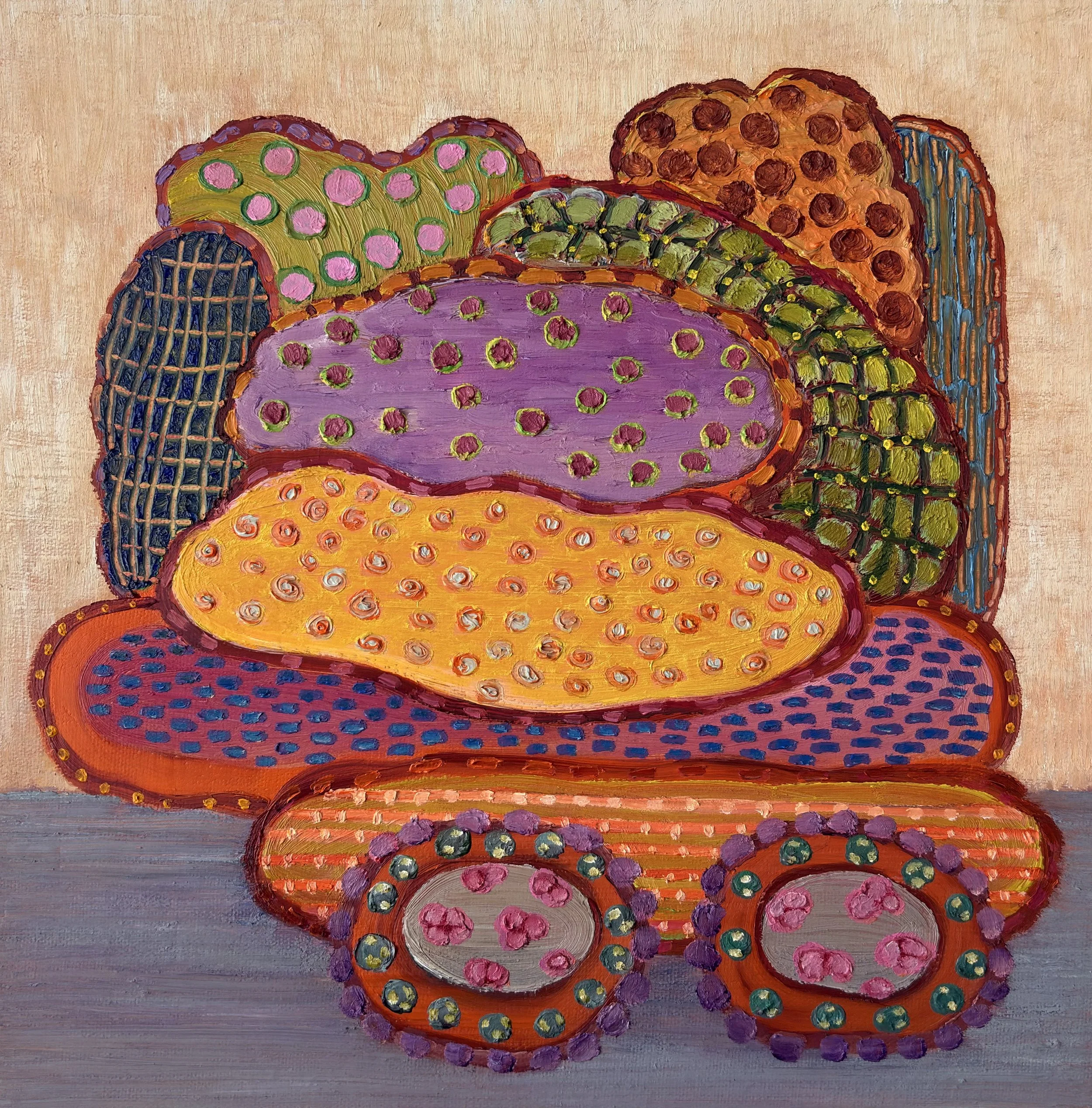 Innerscape V-26 No.80, oil and wax on canvas; acrylic on sides, 12x12x1.5 inches, 2026
