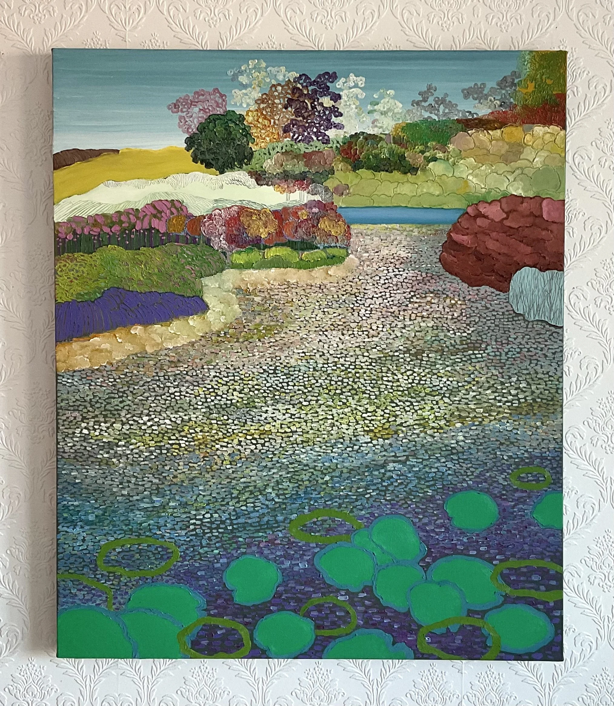 Walking with You No.6, 36x30x1.5 in, acrylic and oil on canvas, 2024 