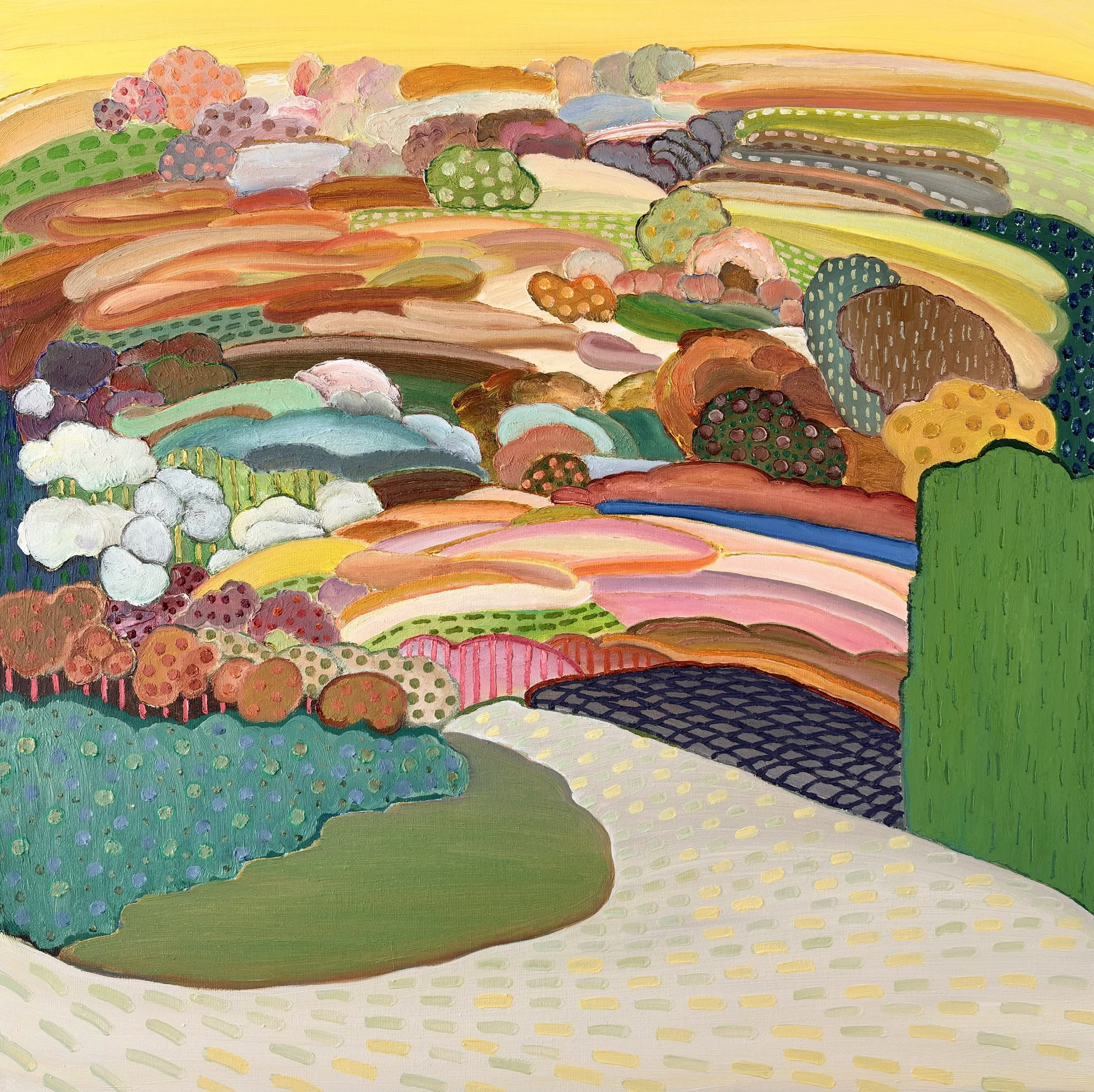 Innerscape VII-26 No.95, oil on canvas; acrylic on sides, 24x24x1.5 inches, 2026