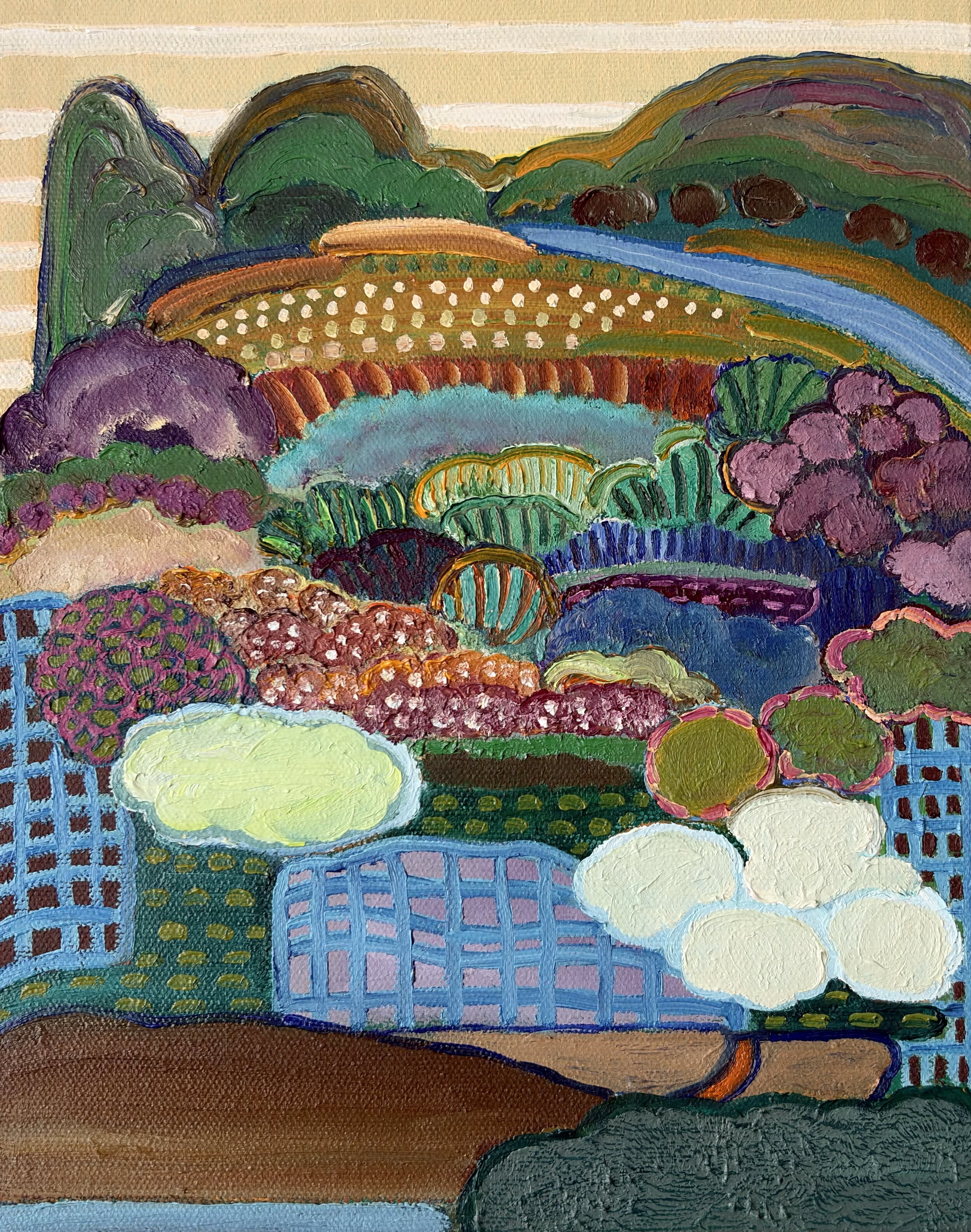 Innerscape 25-II-26 No.75, oil on canvas; acrylic on sides, 10x8x1.5 inches, 2026