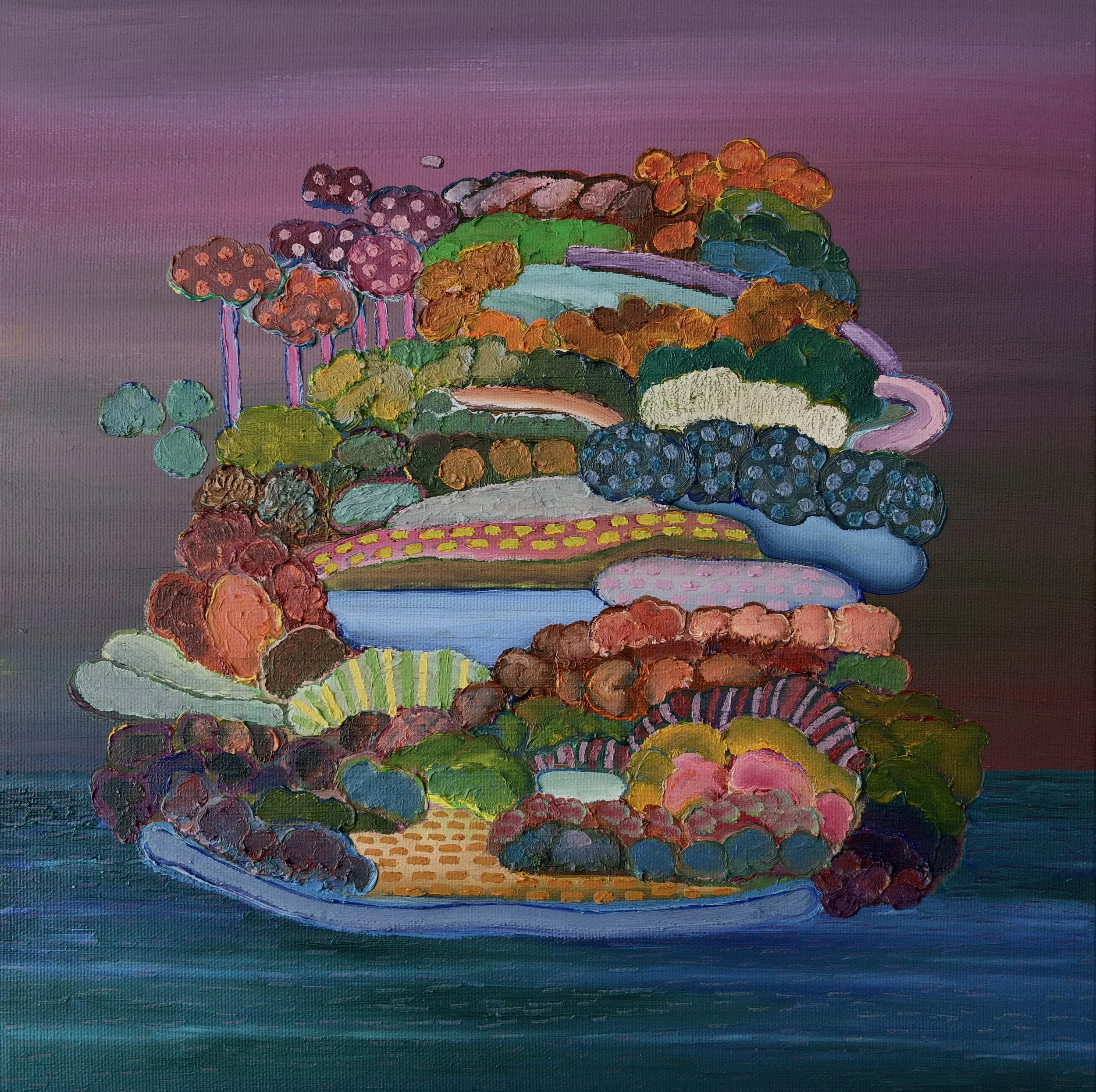 Innerscape VI-26 No.89, oil on canvas; acrylic on sides, 12x12x1.5 inches, 2026