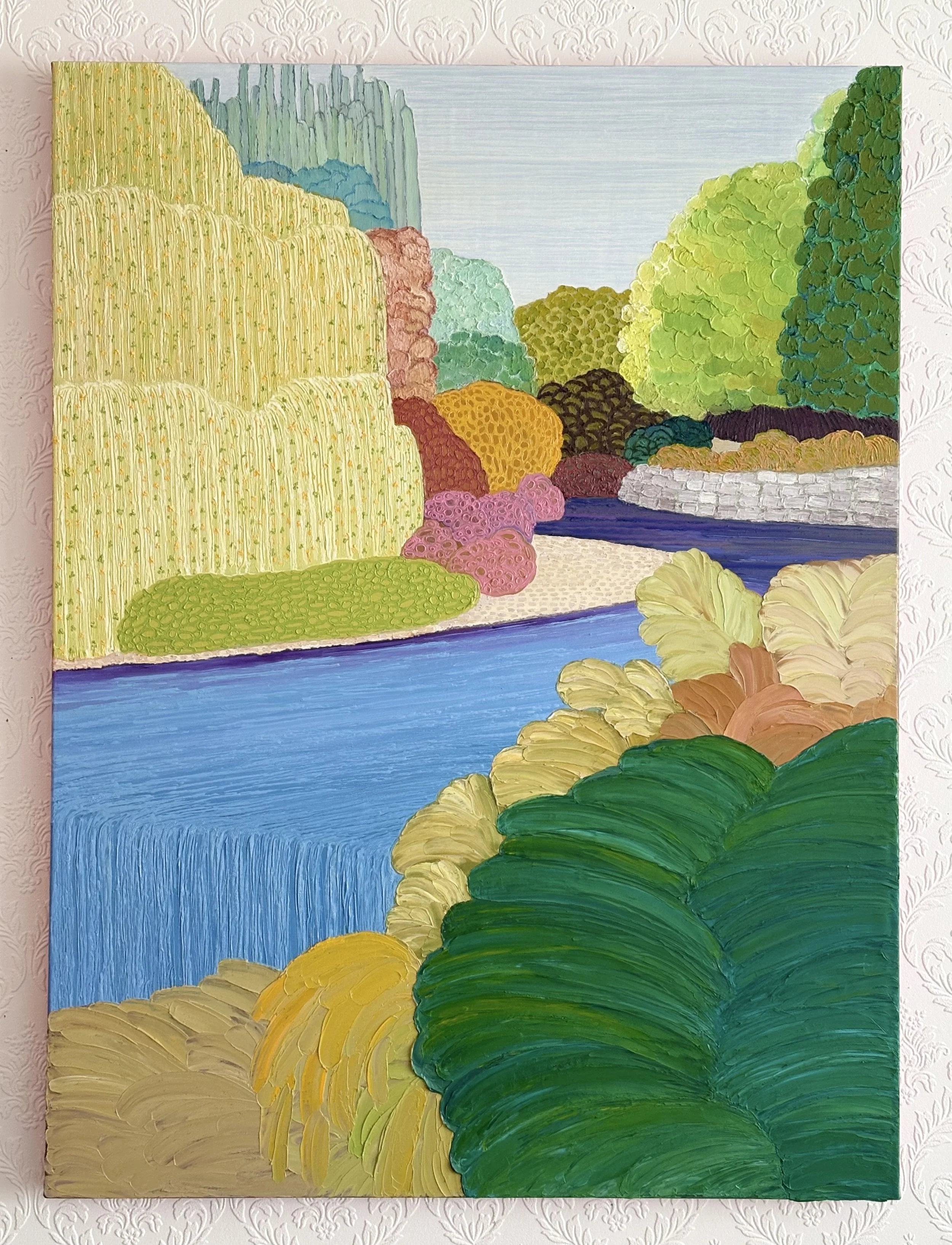 Walking with You 3-IV-25 No.12 , 40x30x1.5 inches, oil on canvas with acrylic-painted edges, 2025