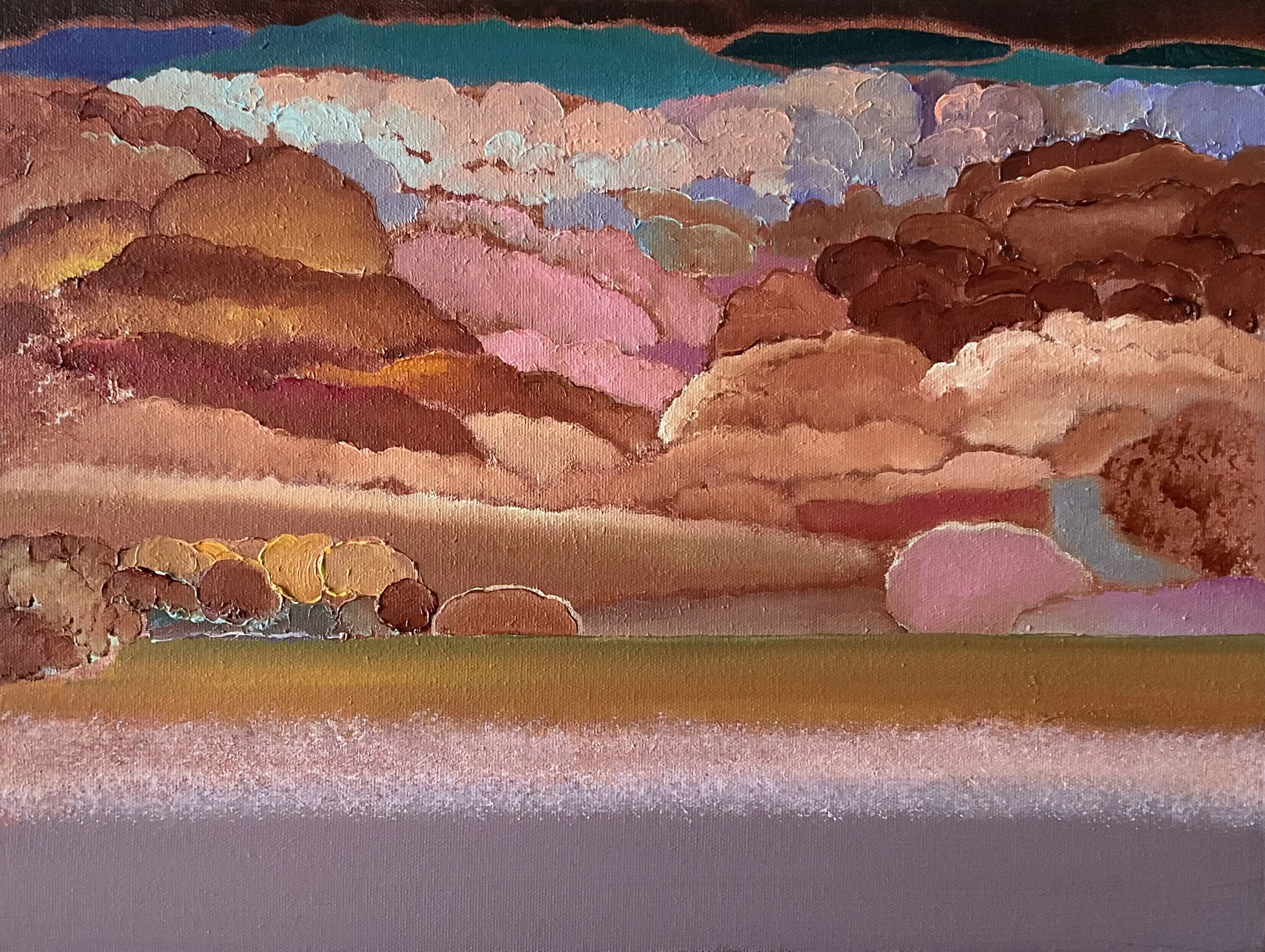 Innerscape No.36, 12x16x1.5 in, acrylic and oil on canvas, 2024