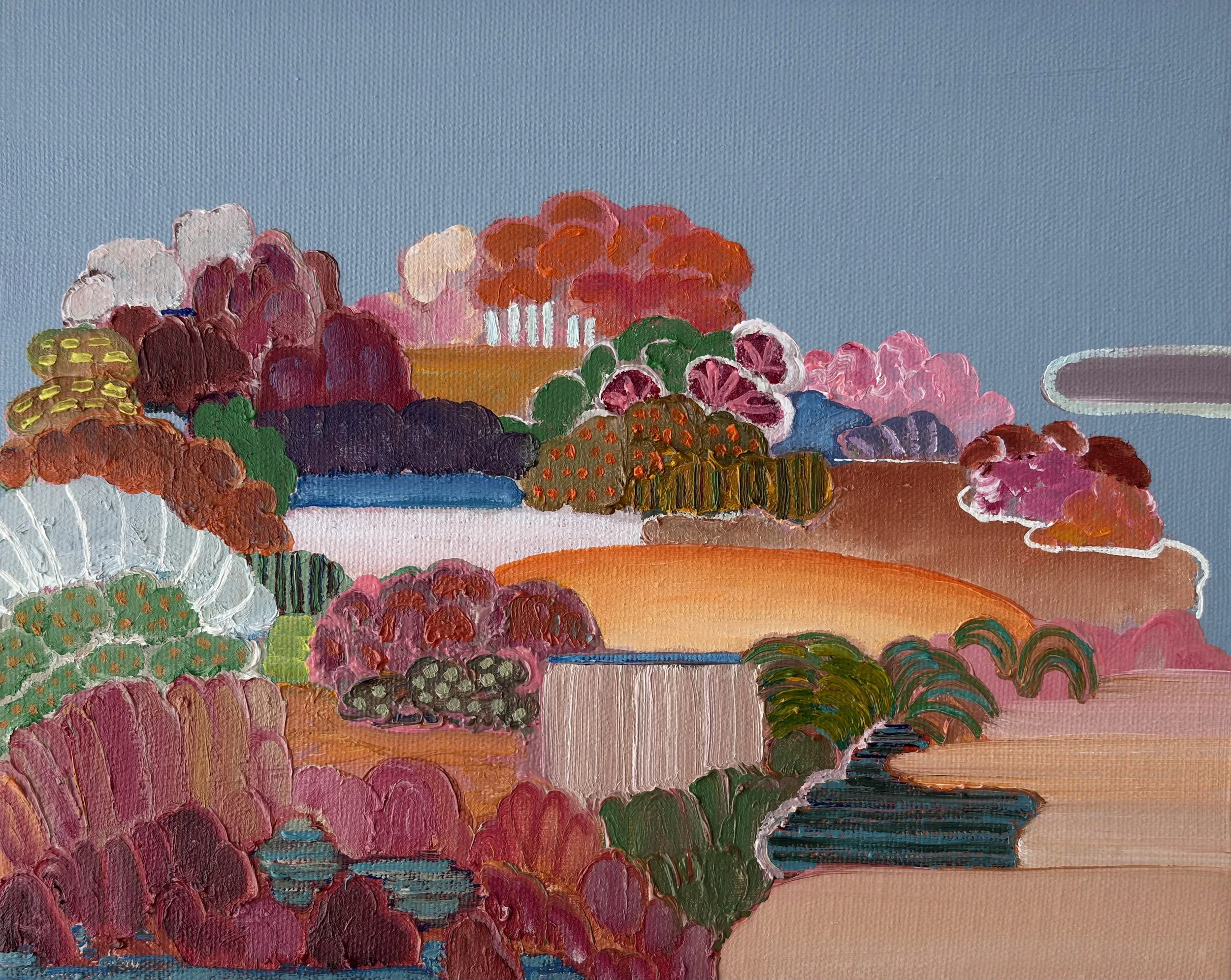 Innerscape 28-VIII-25 No.60, oil on canvas with acrylic-painted edges, 8x10x1.5 inches, 2025