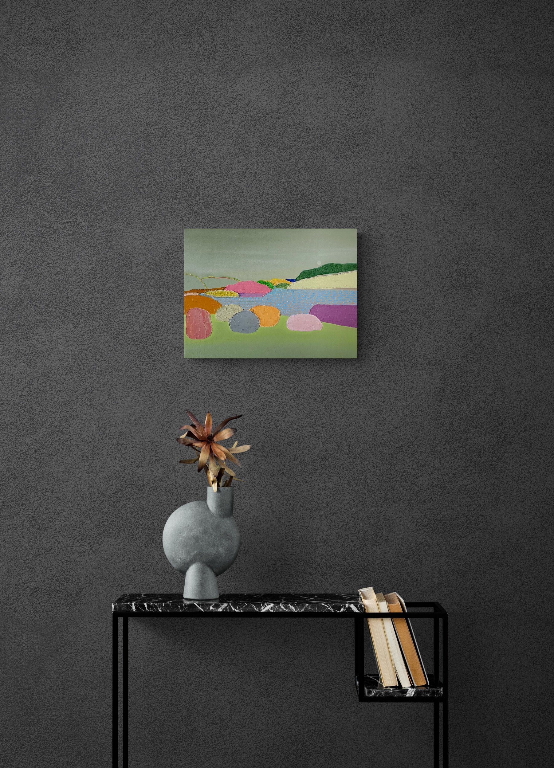 Innerscape #29, 12x16x1.5 in, acrylic and oil on canvas, 2023