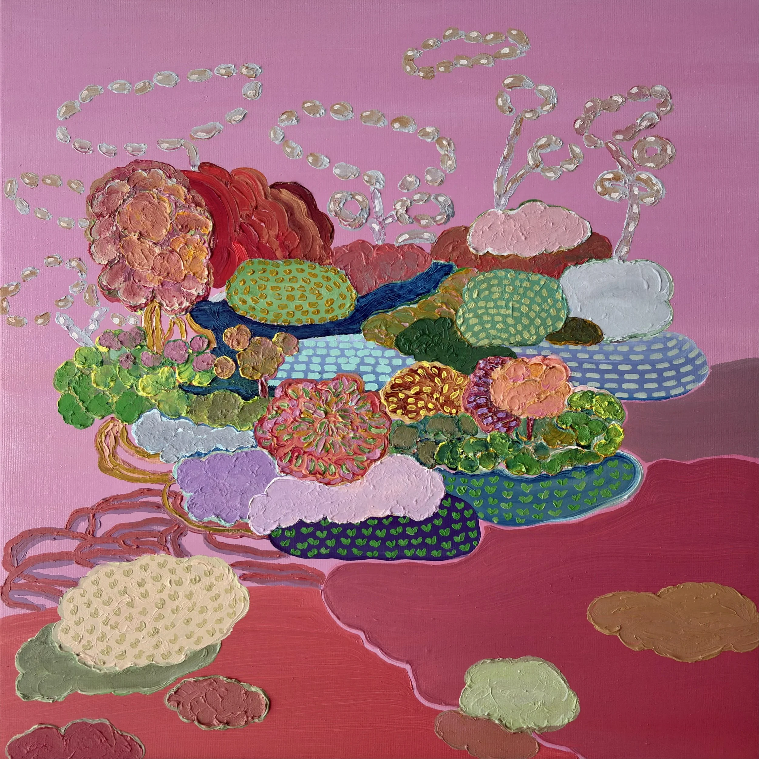 The Way Things Are 25-VII-25 No.39, oil on canvas with acrylic-painted edges, 16x16x1.5 inches, 2025