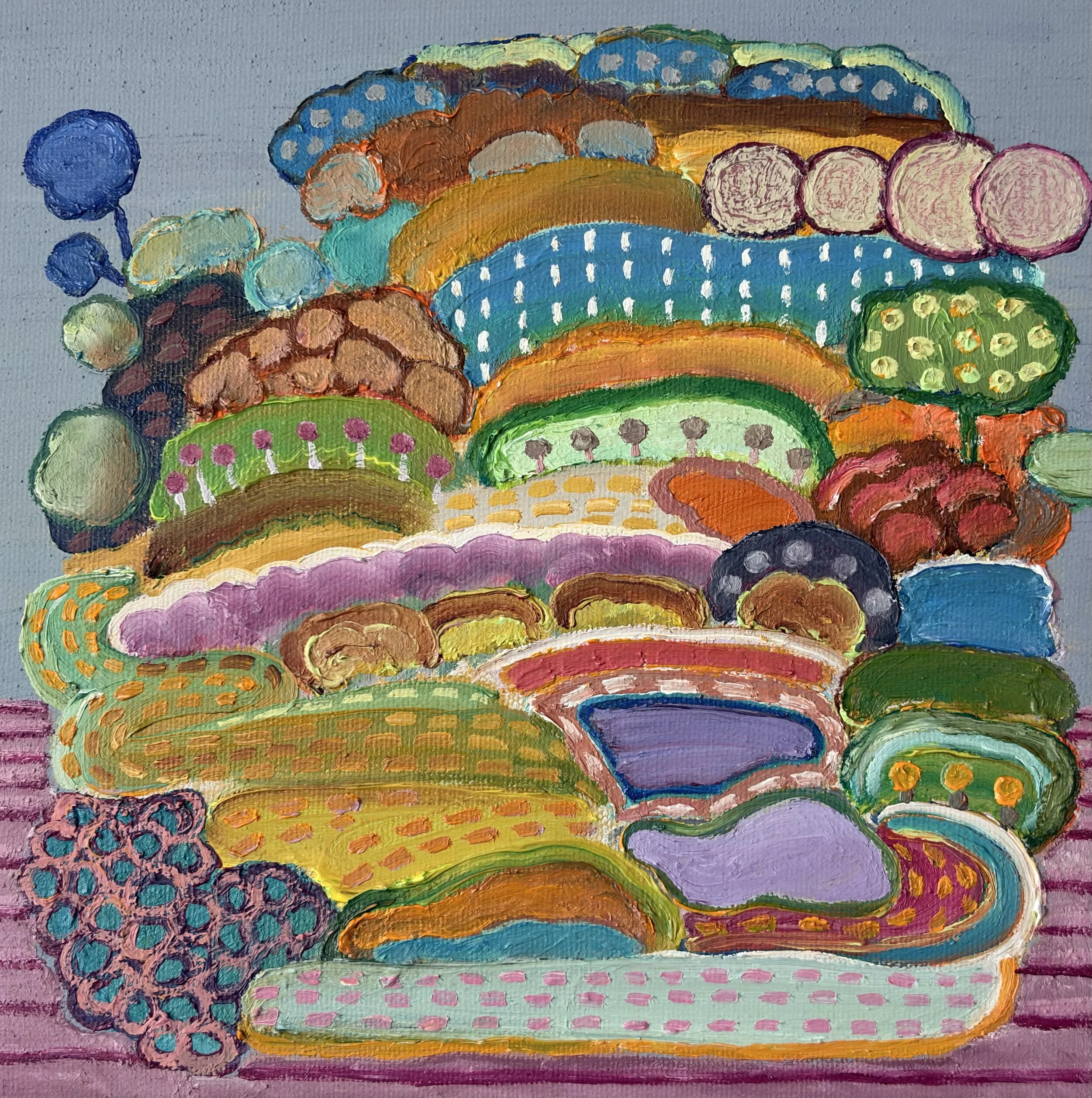 Innerscape 23-II-26 No.74, oil on canvas; acrylic on sides, 8x8x1.5 inches, 2026