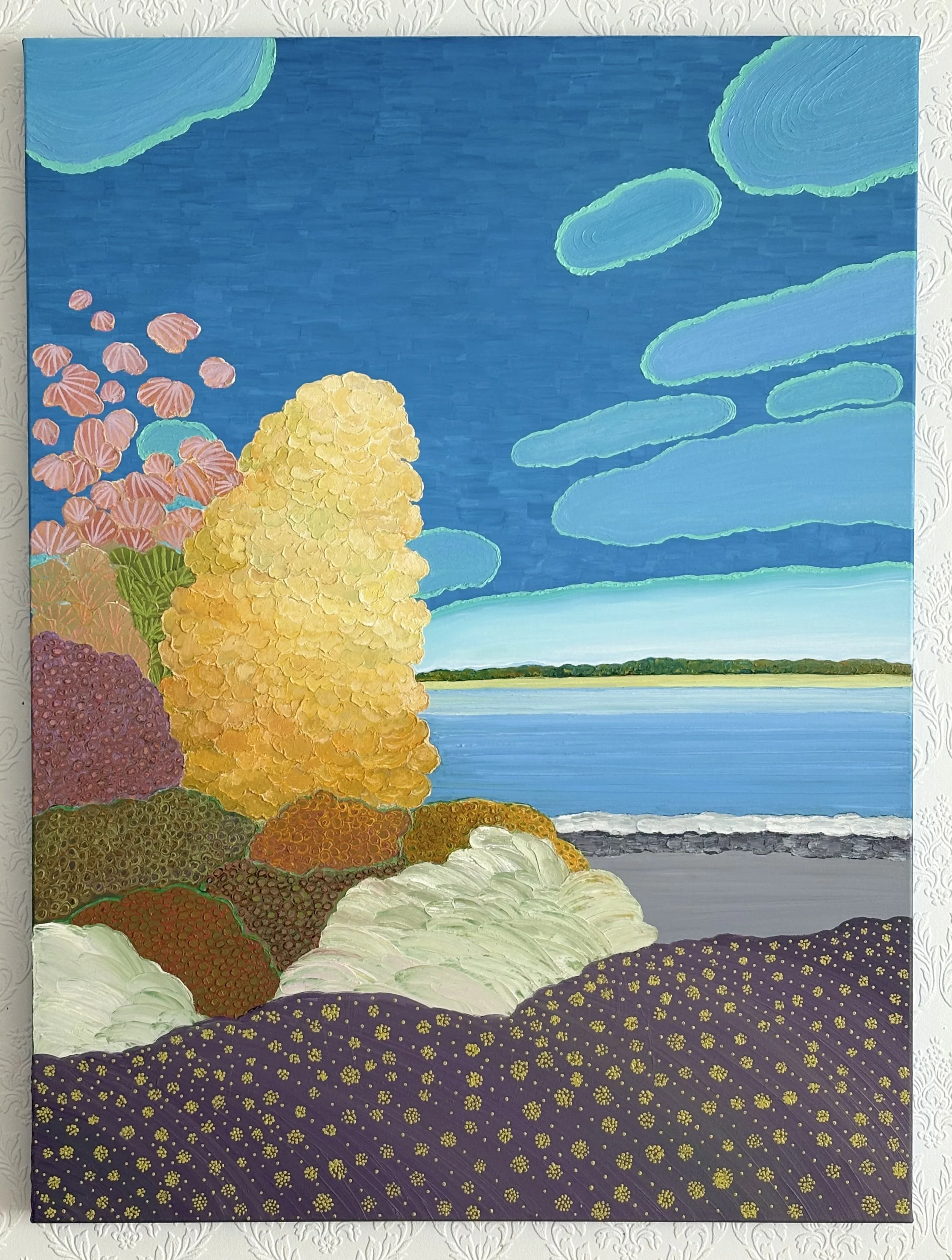 Walking with You 10-IV-25 No. 13, 40x30x1.5 inches, oil on canvas with acrylic-painted edges, 2025