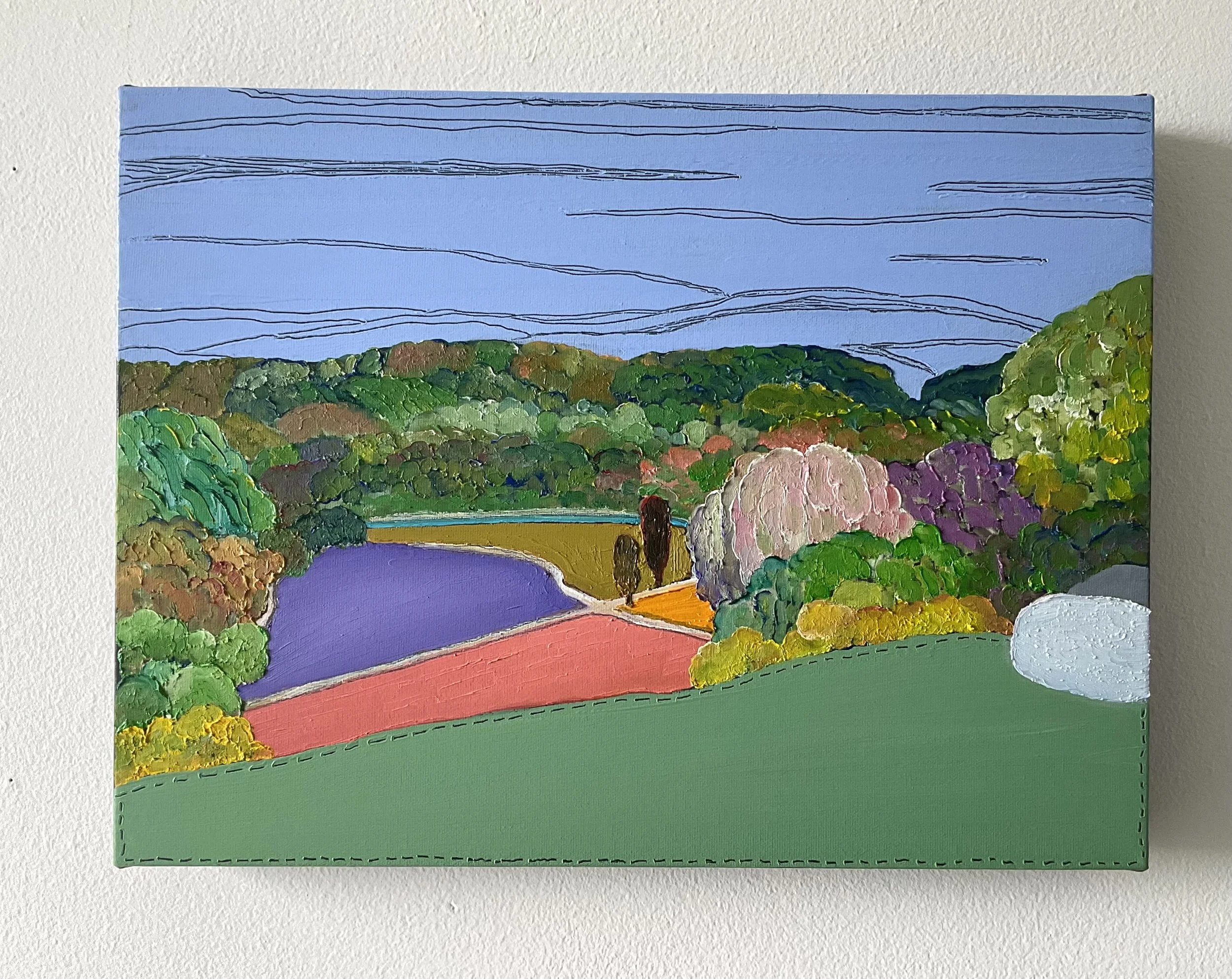 Walking with You No.1, 12x16x1.5 inches, acrylic and oil on canvas, 2023