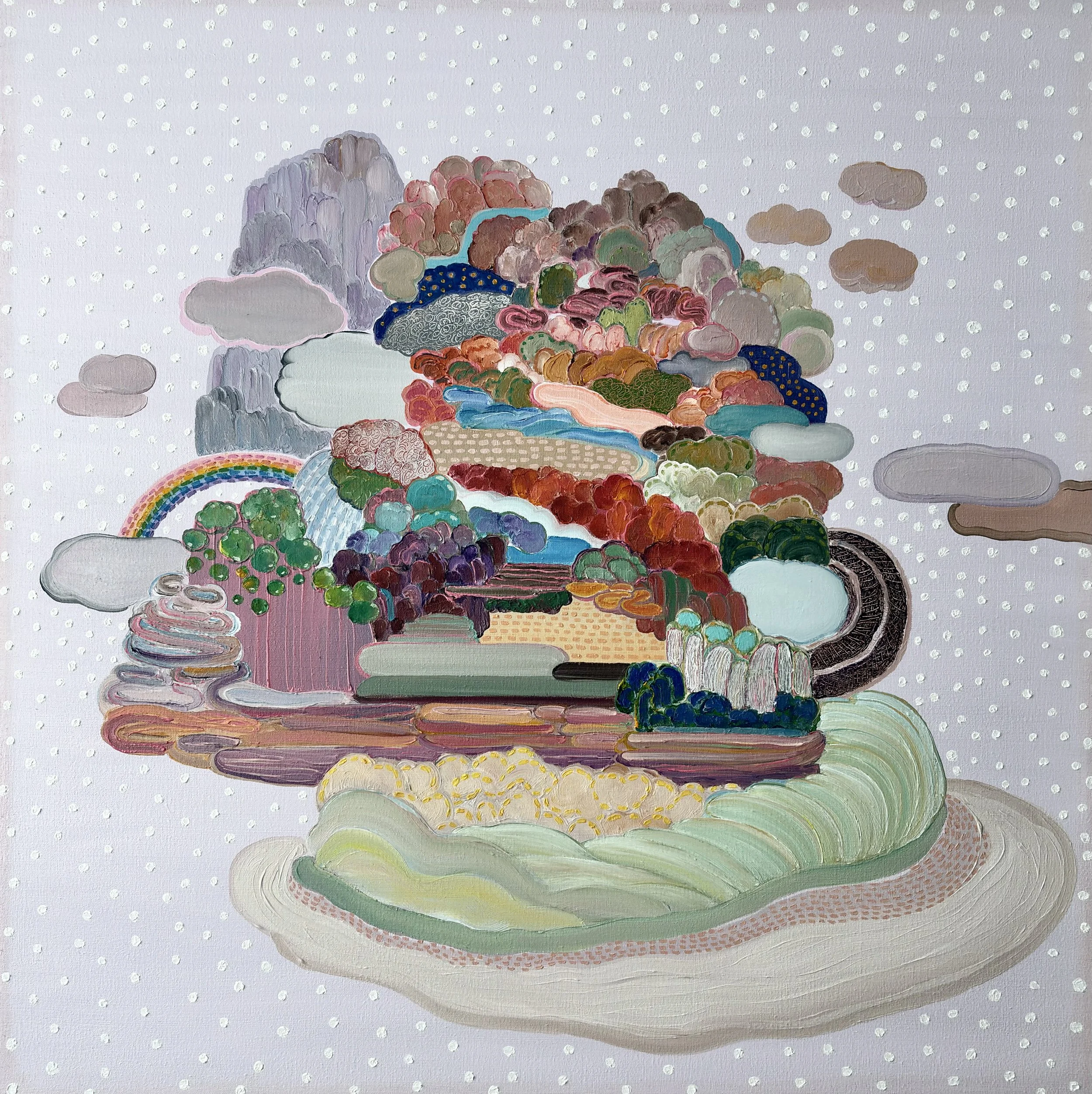 Innerscape 26-VIII-25 No.59, oil on canvas with acrylic-painted edges, 30x30x1.5 inches, 2025