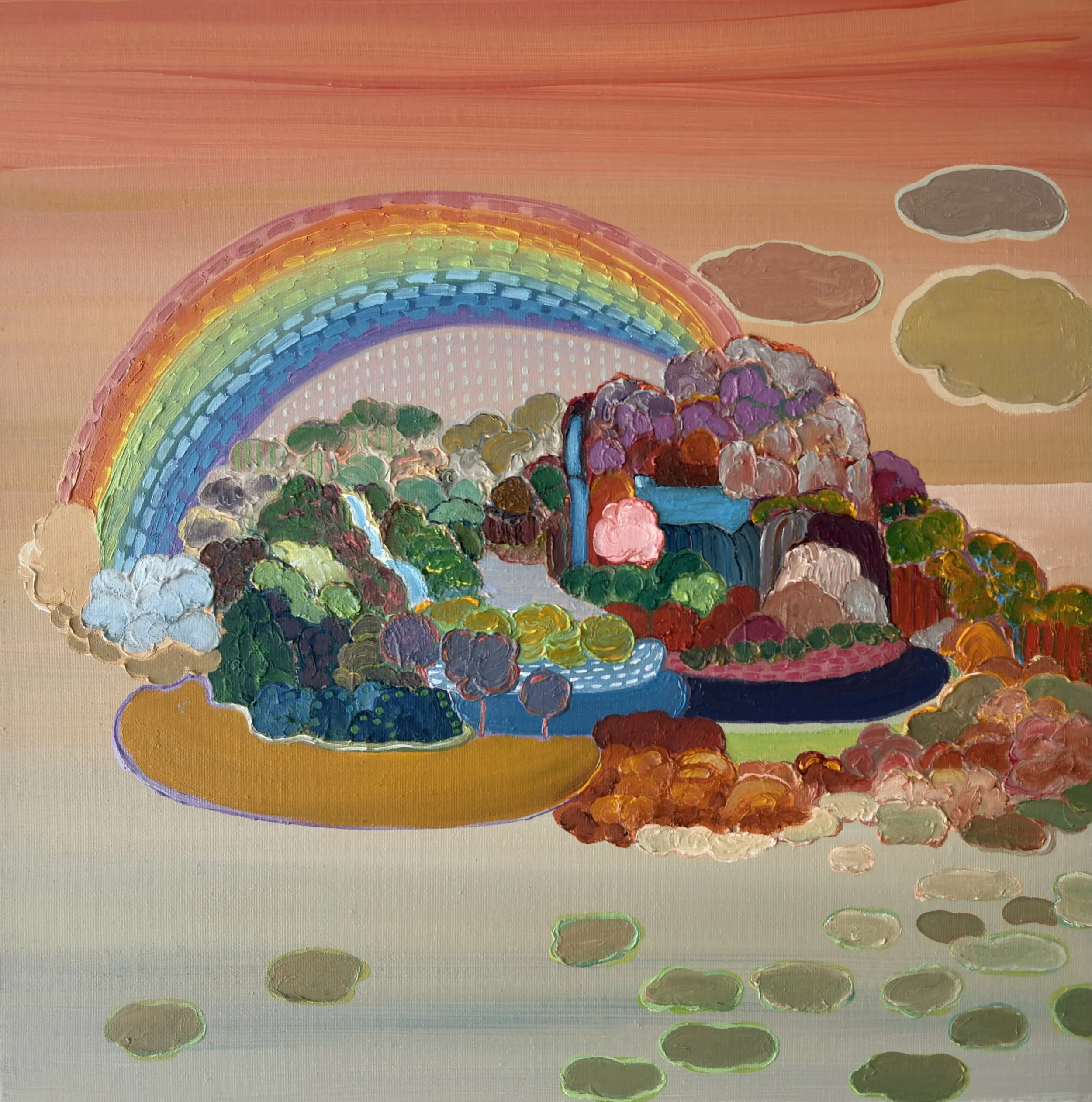 Innerscape 9-VIII-25 No.55, oil on canvas with acrylic-painted edges, 16x16x1.5 inches, 2025