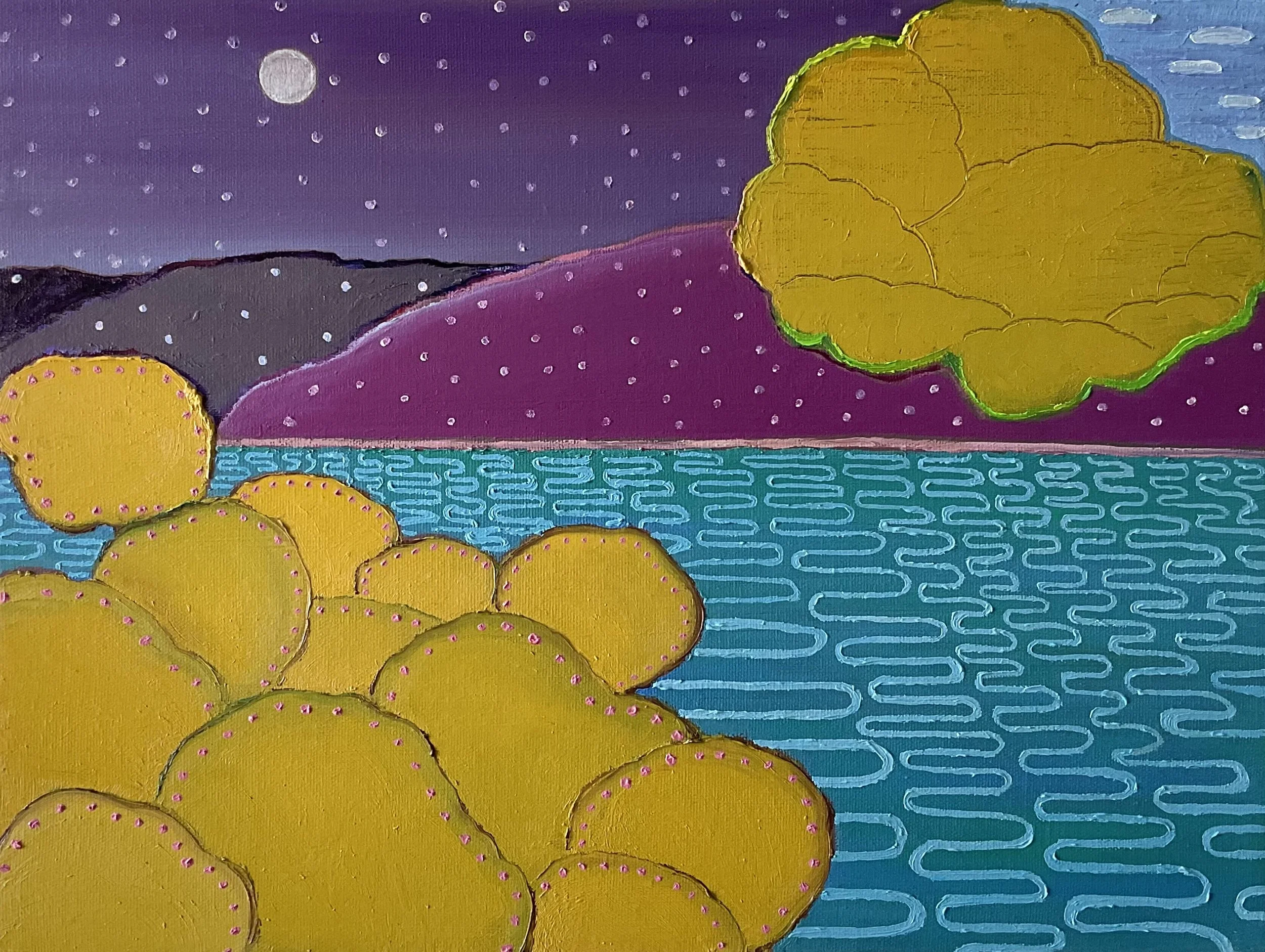 Innerscape No.35, 12x16x1.5 in, acrylic and oil on canvas, 2024