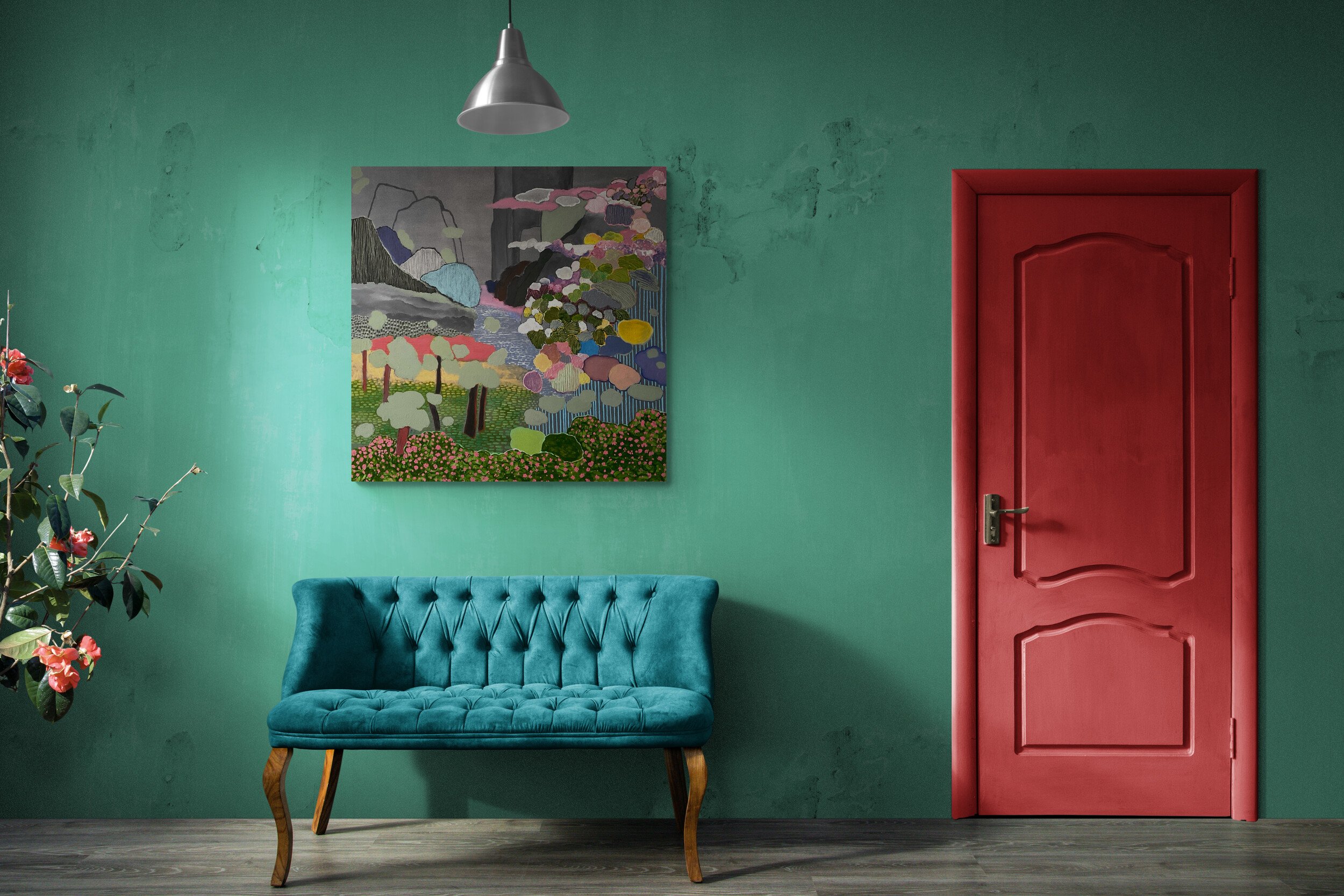 Innerscape No.19, 36x36x1.5 inches, acrylic on canvas, 2023