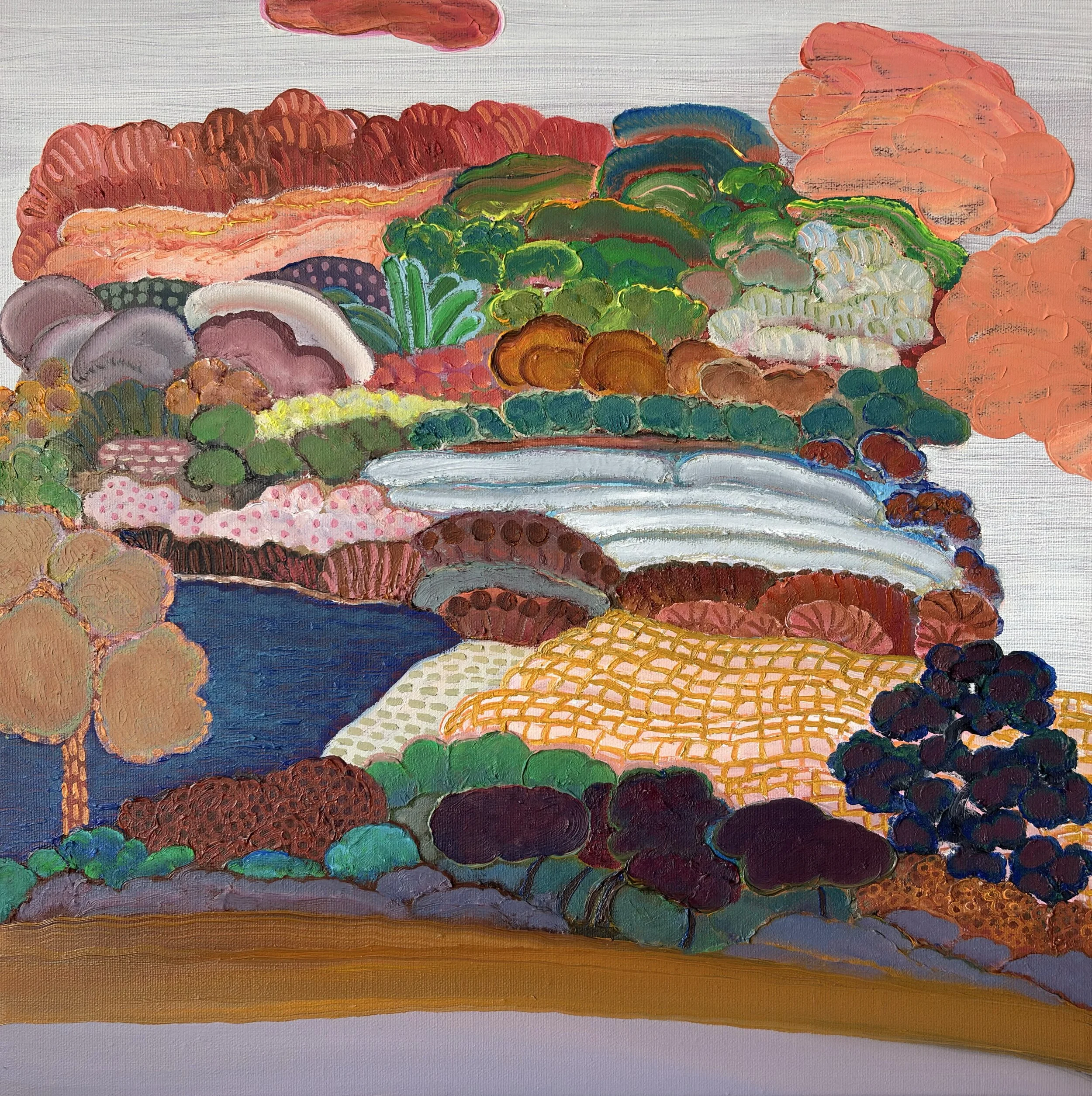 Innerscape 19-I-26 No.69, oil and wax on canvas; acrylic on side, 16x16x1.5 inches, 2026