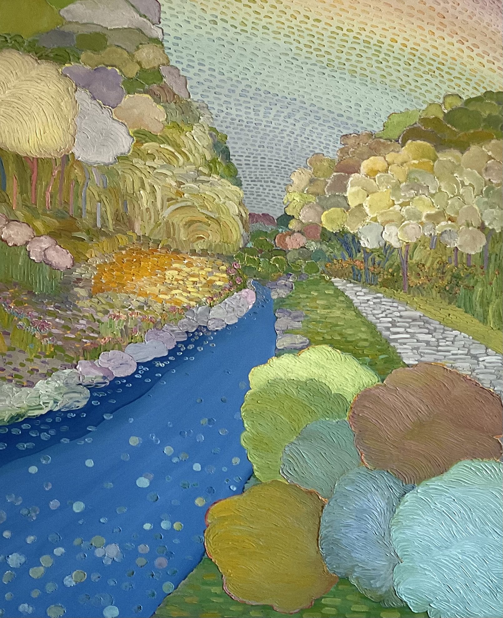 Walking with You No.7, 36x30x1.5 in, acrylic and oil on canvas, 2024 