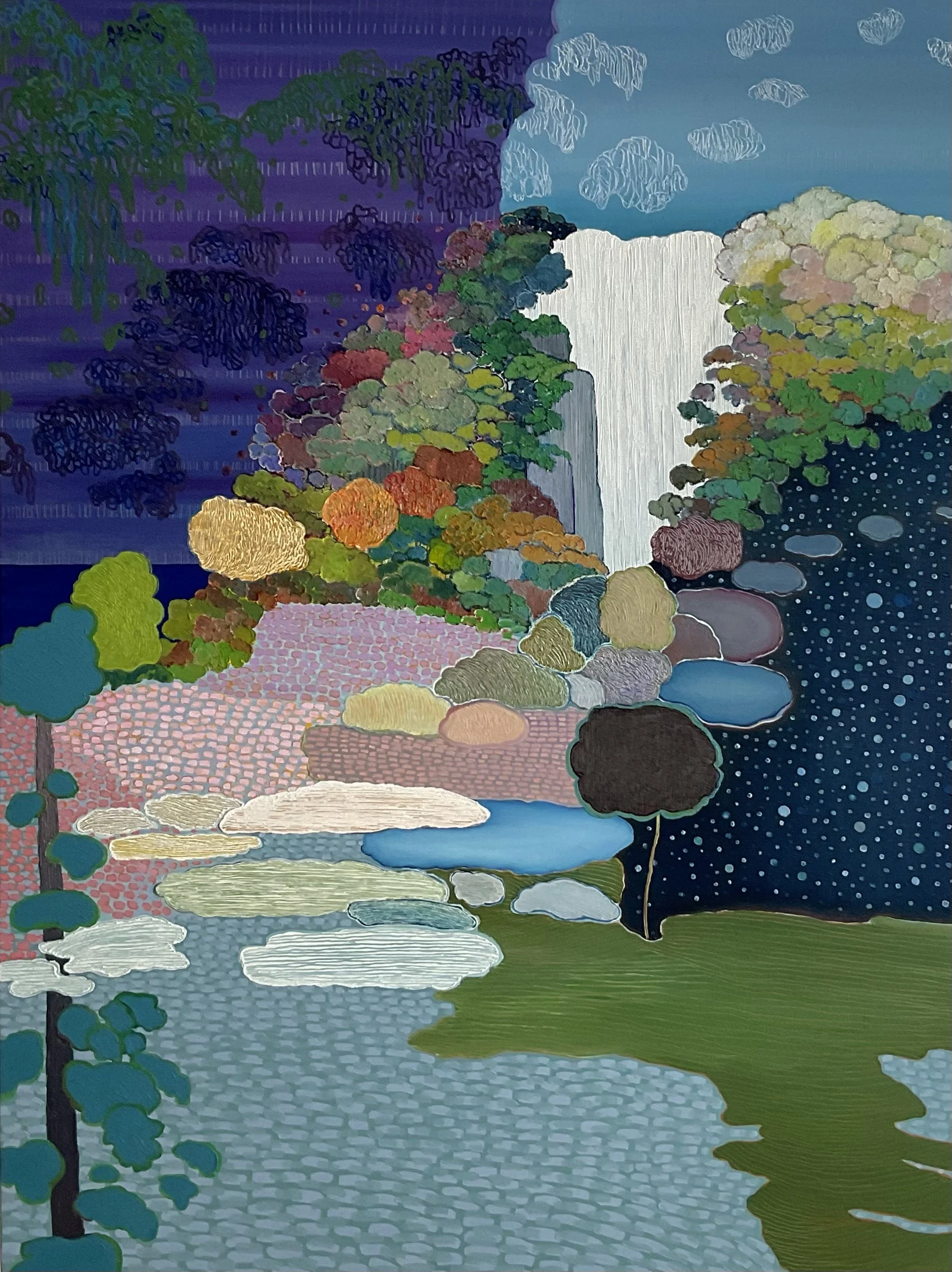 Innerscape No.42, 48x36x1.5 in, acrylic and oil on canvas, 2024