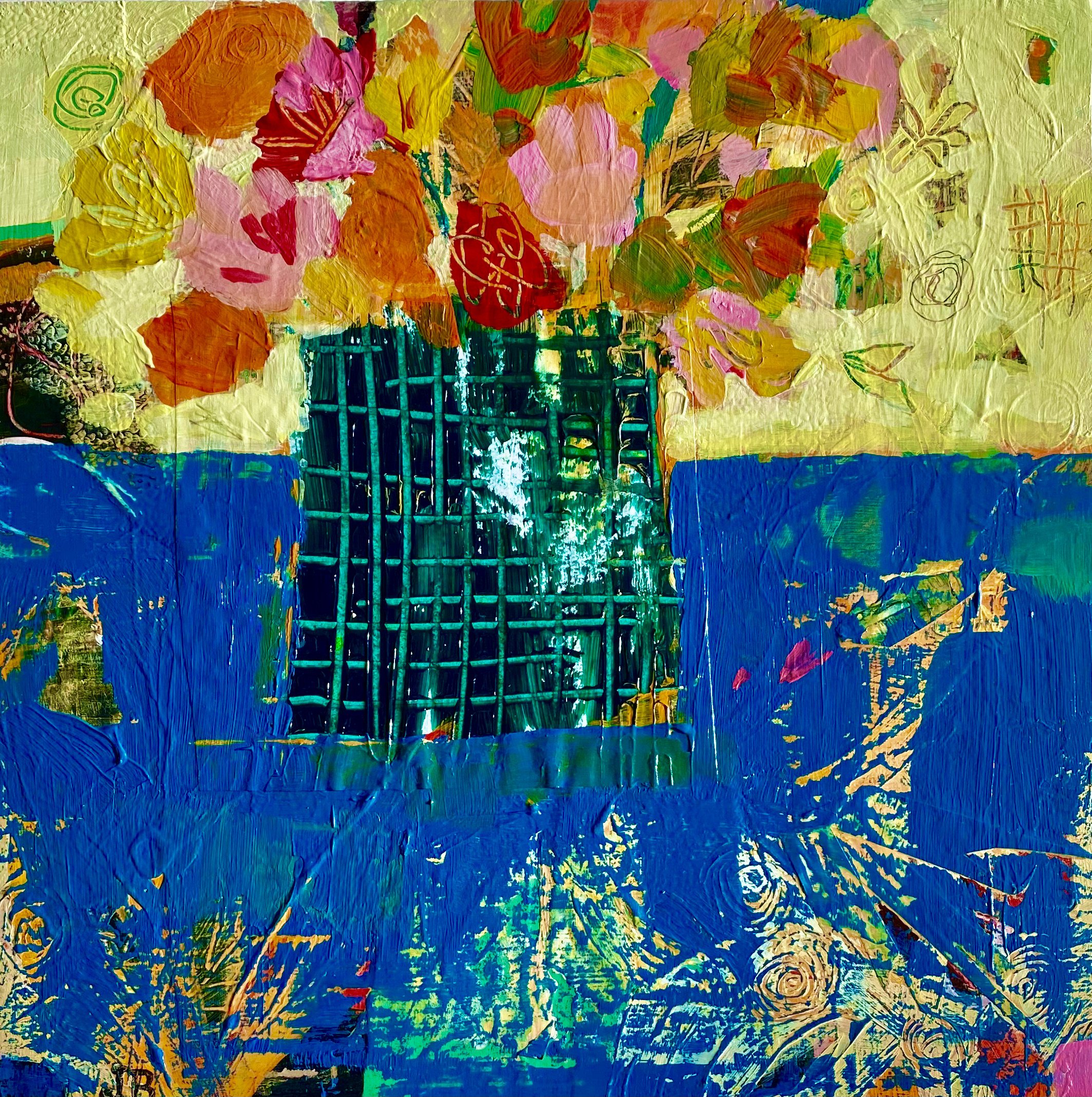 Sweetpeas_2023_Mixed media on board_39x39_framed_£380.jpeg