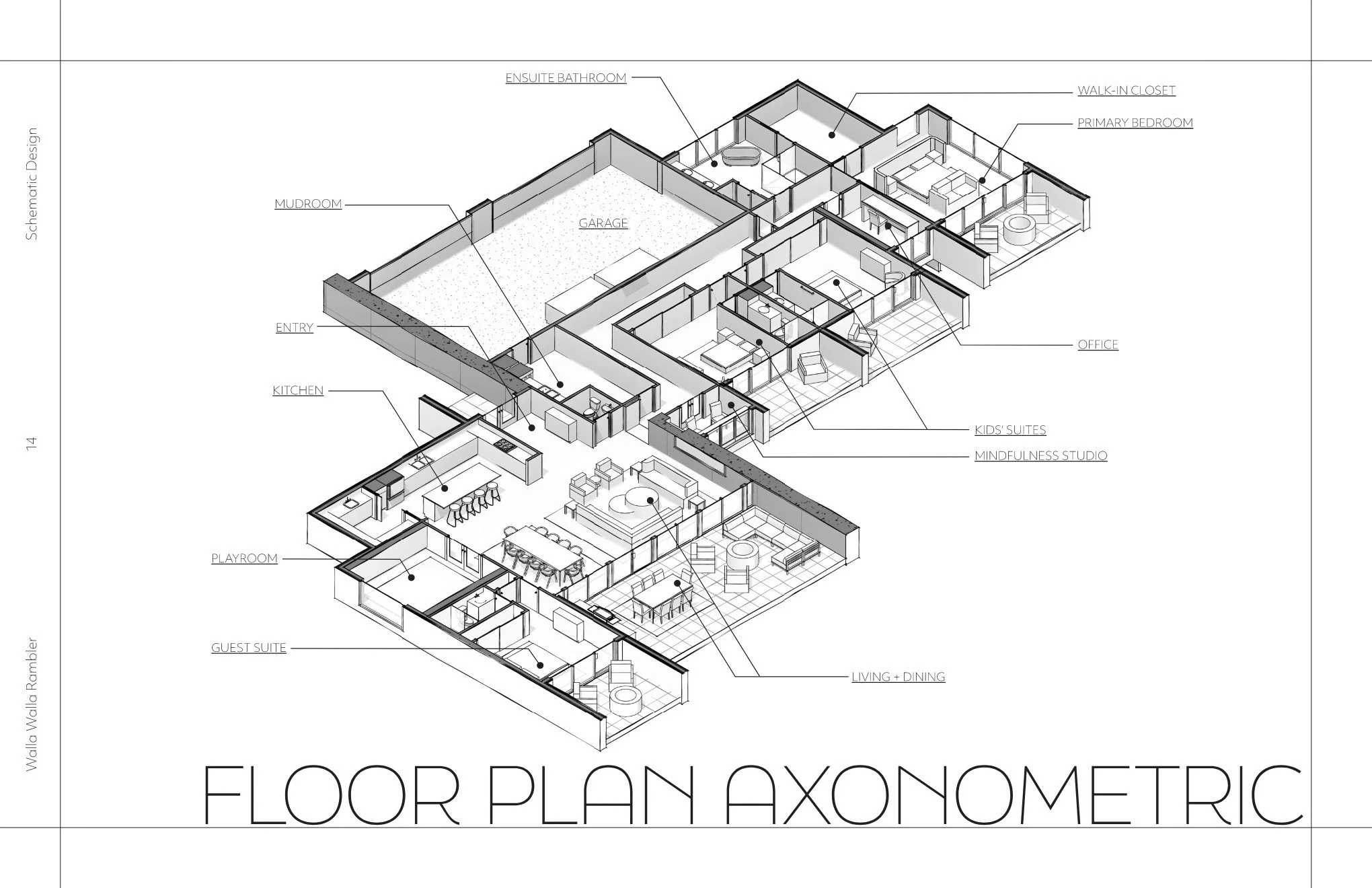 Walla Walla Rambler - Floor Plan Axonometric