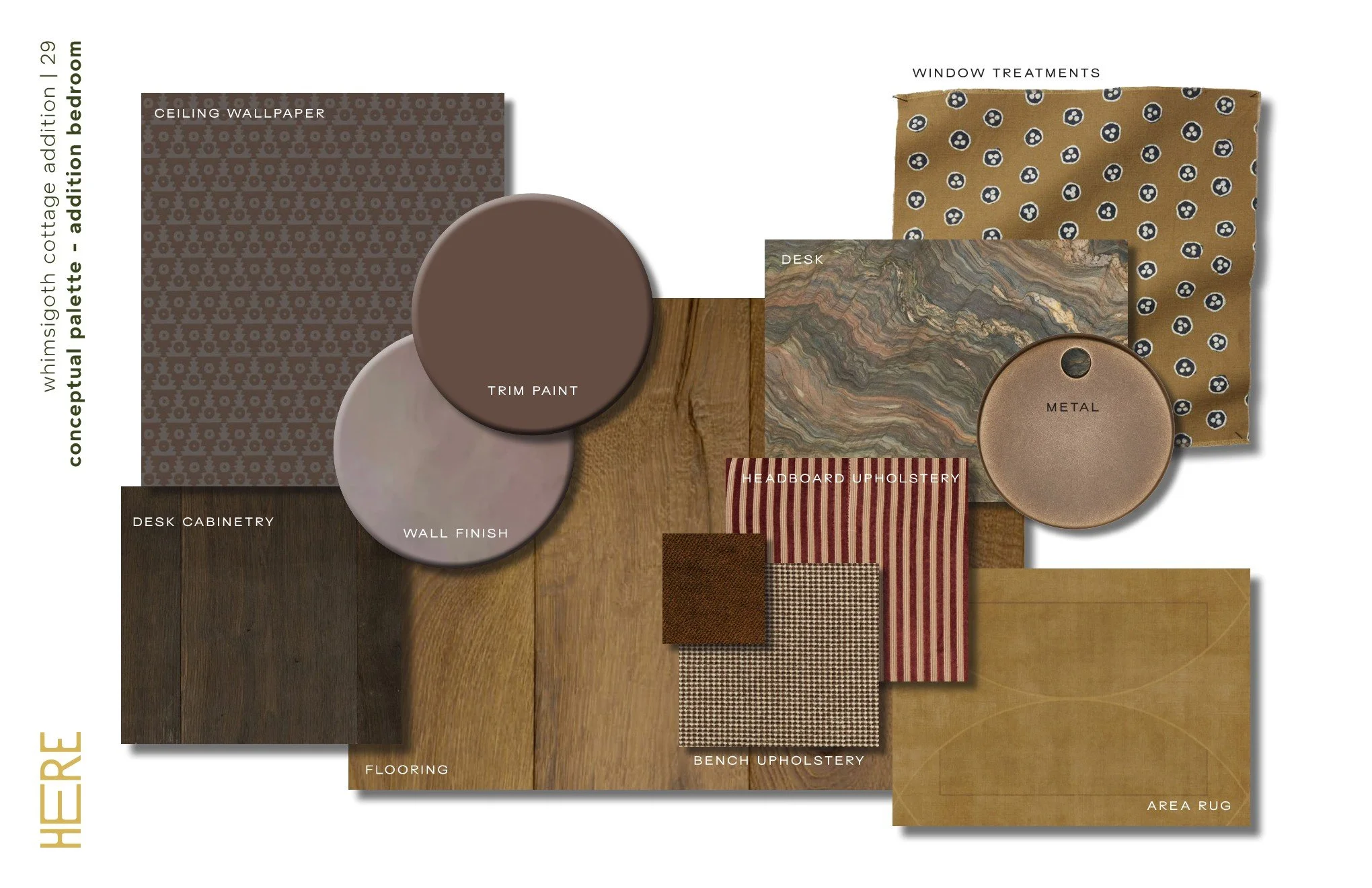 Whimsigoth Cottage Addition - Primary Bedroom Palette