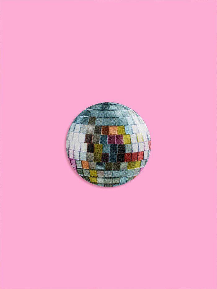 Stupell Industries Dazzling Pink Disco Ball Shining On Wood by Hey Bre!  Creative Studio Print