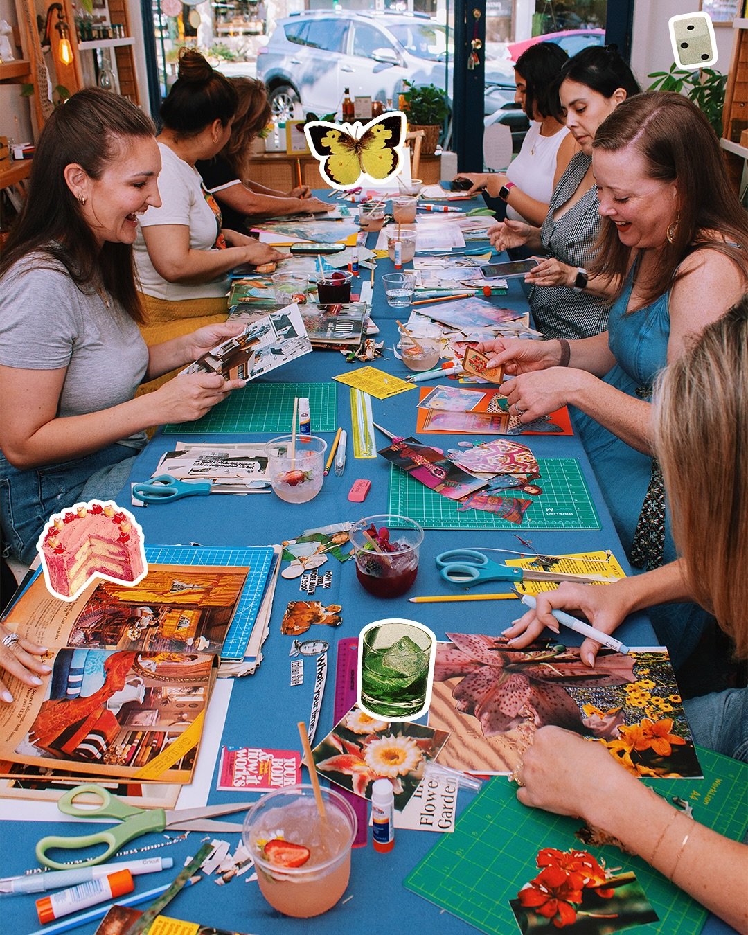 Artists from last month&rsquo;s Collage Workshop at @whiskeylovesbasil 🥹✂️😍🖼️✨

| #collage #workshop #art #collageart #artist #losangeles