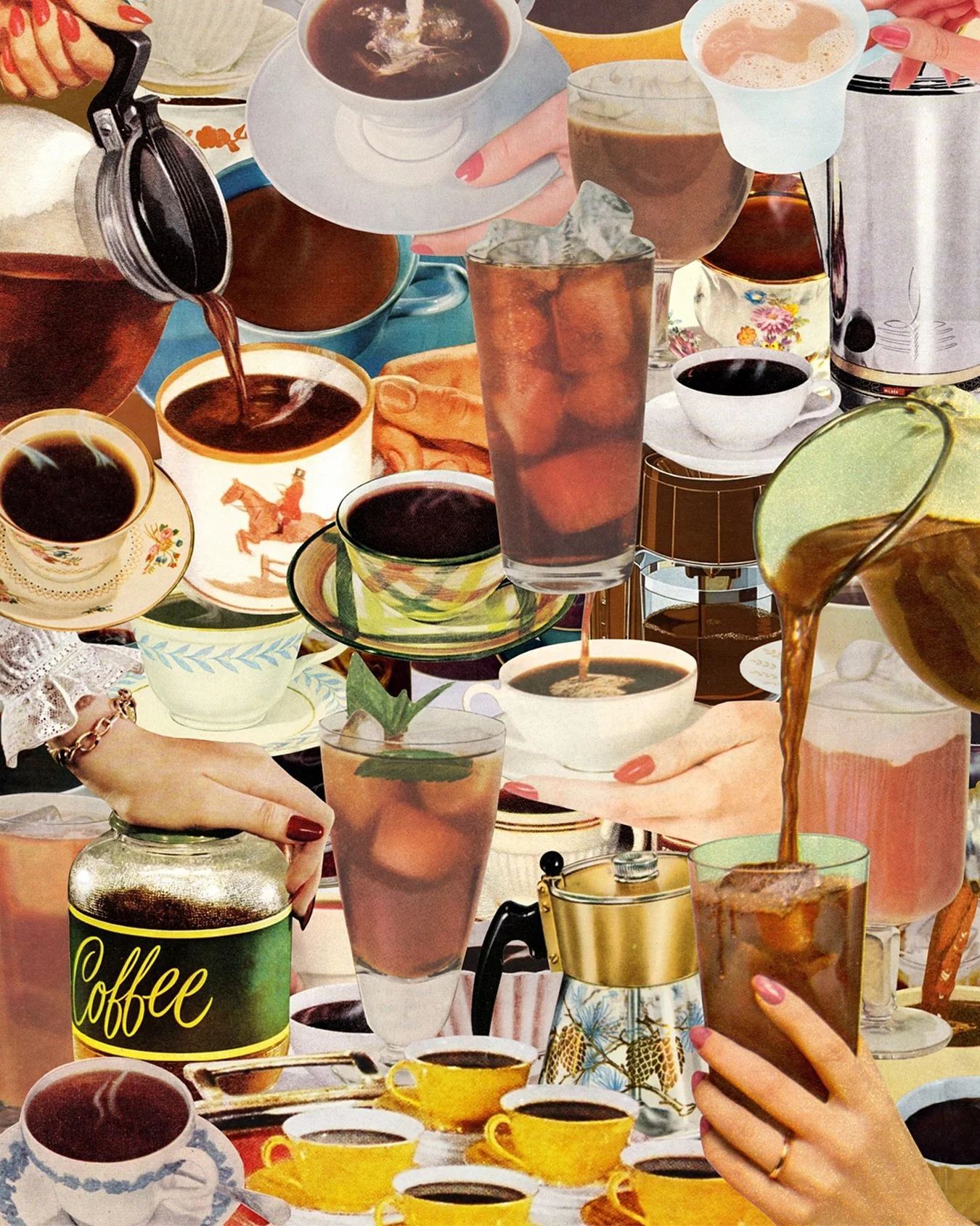 Happy #nationalcoffeeday! ☕️ 

&ldquo;Wake Up and Smell the Coffee&rdquo;, digital collage, 2019. 

| #coffee #collage #art