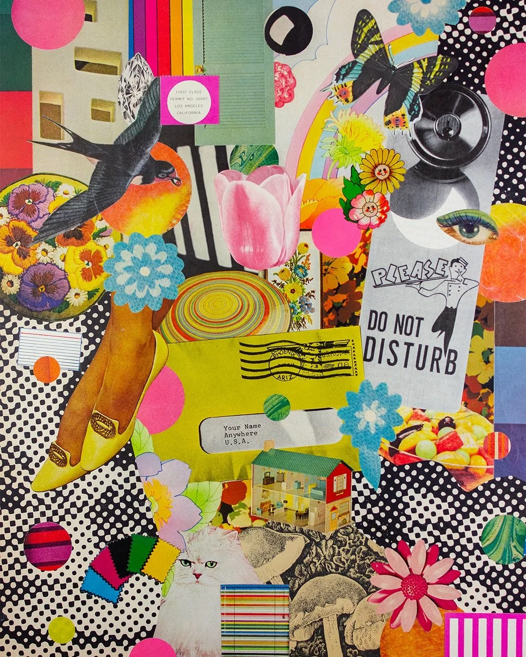 Please do not disturb, I&rsquo;m currently daydreaming ☁️

&ldquo;Daydreaming&rdquo;, 11&rdquo; x 14&rdquo; hand cut collage on board, 2026. 

| #collage #collageart #maximalism #daydreaming