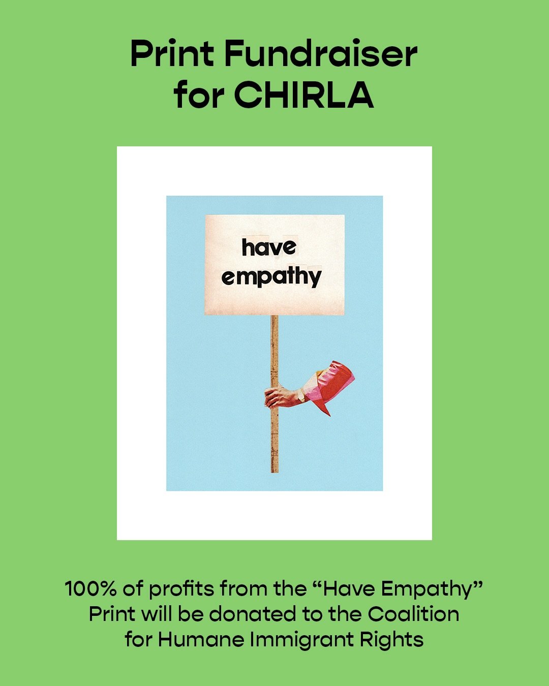 CHIRLA print fundraiser. 100% of profits from this design will be donated to @chirla_org, the Coalition for Humane Immigrant Rights. This print is available in both physical and digital formats on my site.

Have empathy for your neighbors and communi
