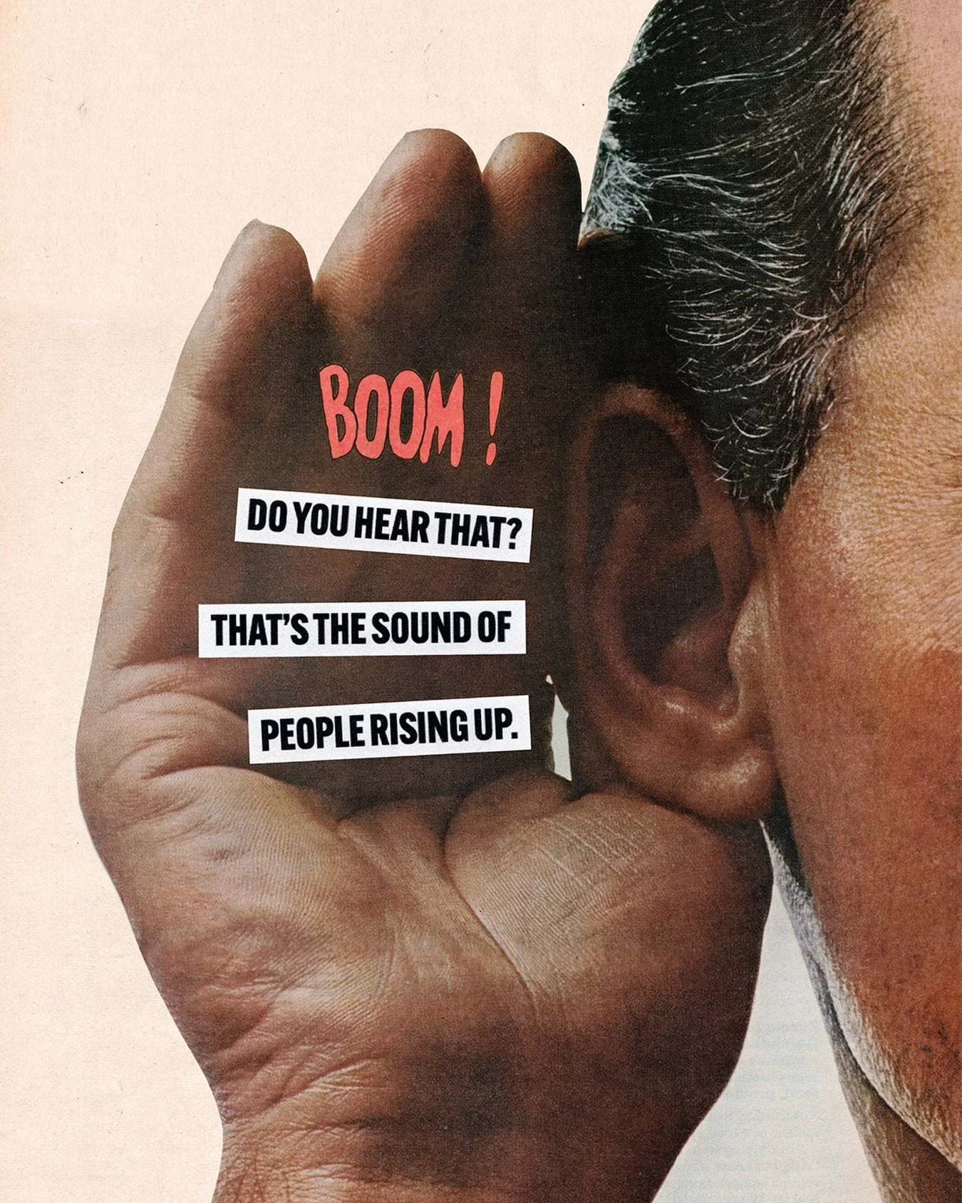 Februllage Day 1: Boom 💥 It&rsquo;s been so inspiring seeing how people are banding together to rise up. Keep applying pressure!

Hand cut collage on 9&rdquo; x 12&rdquo; collage board.

| #februllage2026 #collage #analogcollage #art