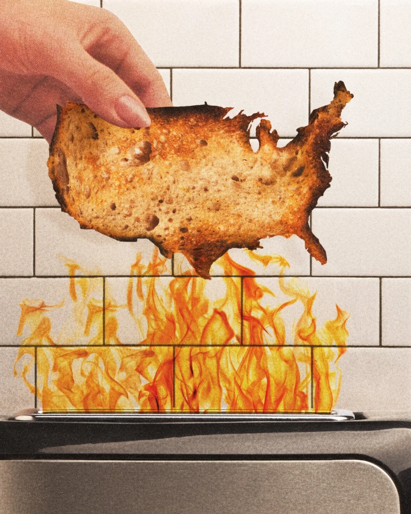 Februllage Day 2: Toast 🧯Does it smell like something is burning? 

Digital collage made in Photoshop.

| #februllage2026 #collage #Photoshop #art @februllage