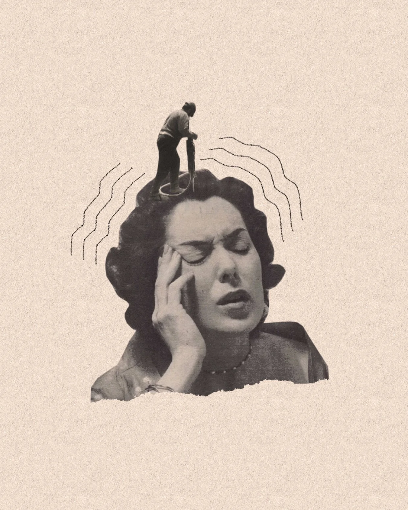 Februllage Day 24: Titanic 💥 As in, I&rsquo;ve had a titanic headache all day and it feels like someone is taking a jackhammer to my skull 🫠 

Digital collage made in Photoshop. 

| #februllage2026 #collage #photoshop #headache @februllage