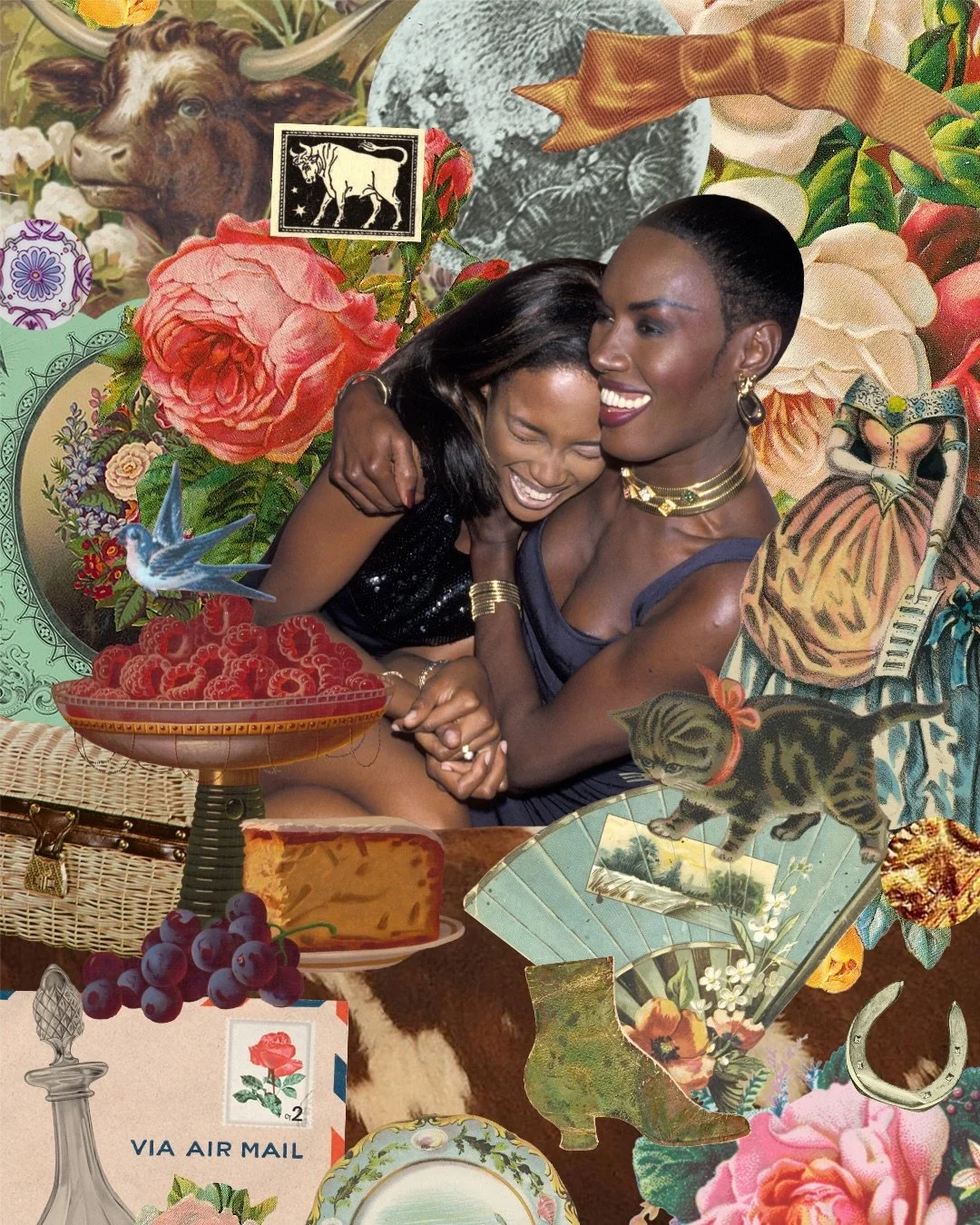 Monthly horoscope collages for @britishvogue online 💫 L to R: Taurus ♉️, Aries ♈️, Pisces ♓️ and Aquarius ♒️. At the beginning of the year I got an email I almost certainly thought was spam. It started with, &ldquo;Hi, it&rsquo;s Nicole at British V