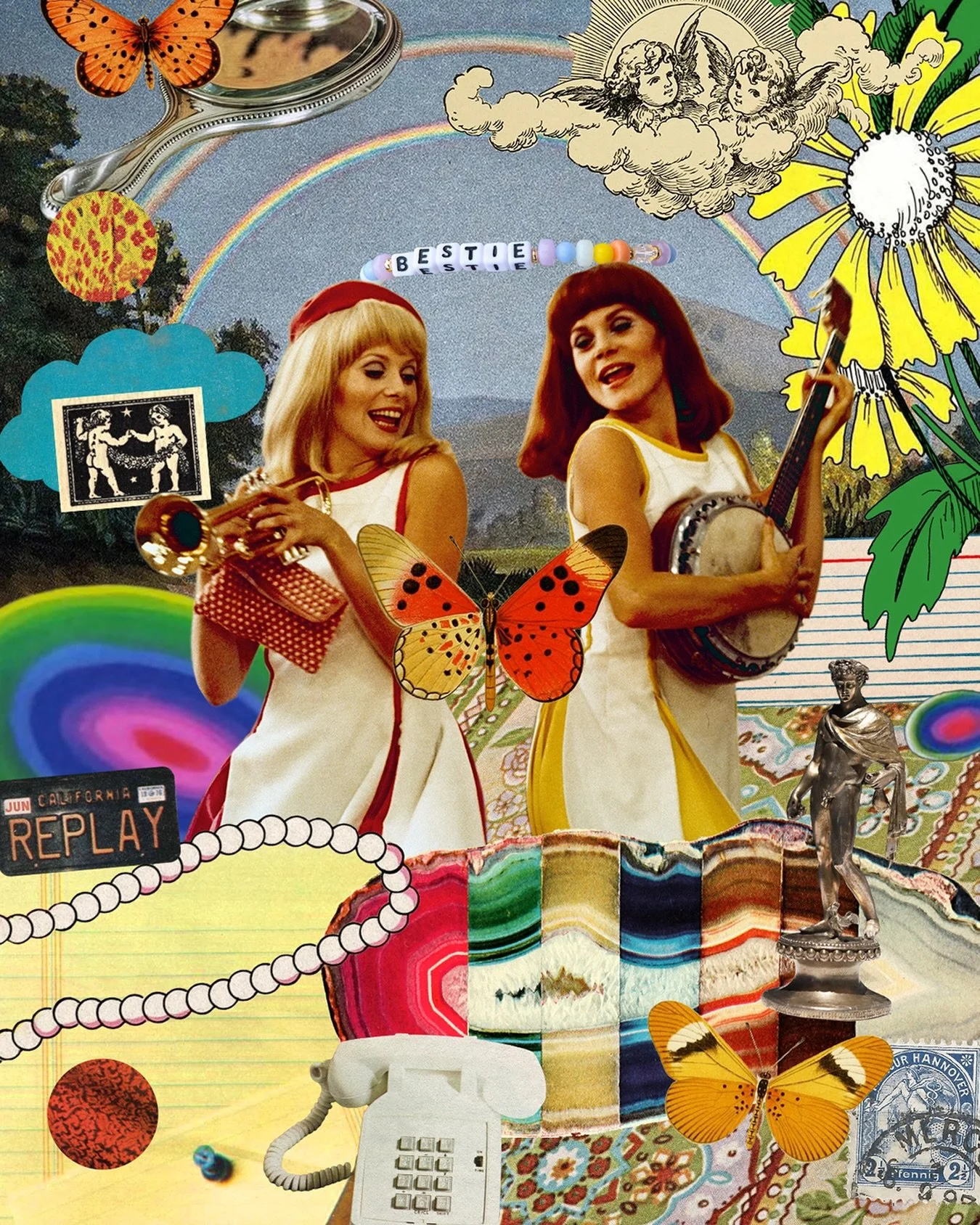 Gemini for @britishvogue online. 👯&zwj;♀️♊️ Had so much fun collaging this one! Ft. twin Geminis Delphine and Solange from The Young Girls of Rochefort, a 1967 French film by Jacques Demy. (One of my favorite directors!)

Greta Gerwig has said this 