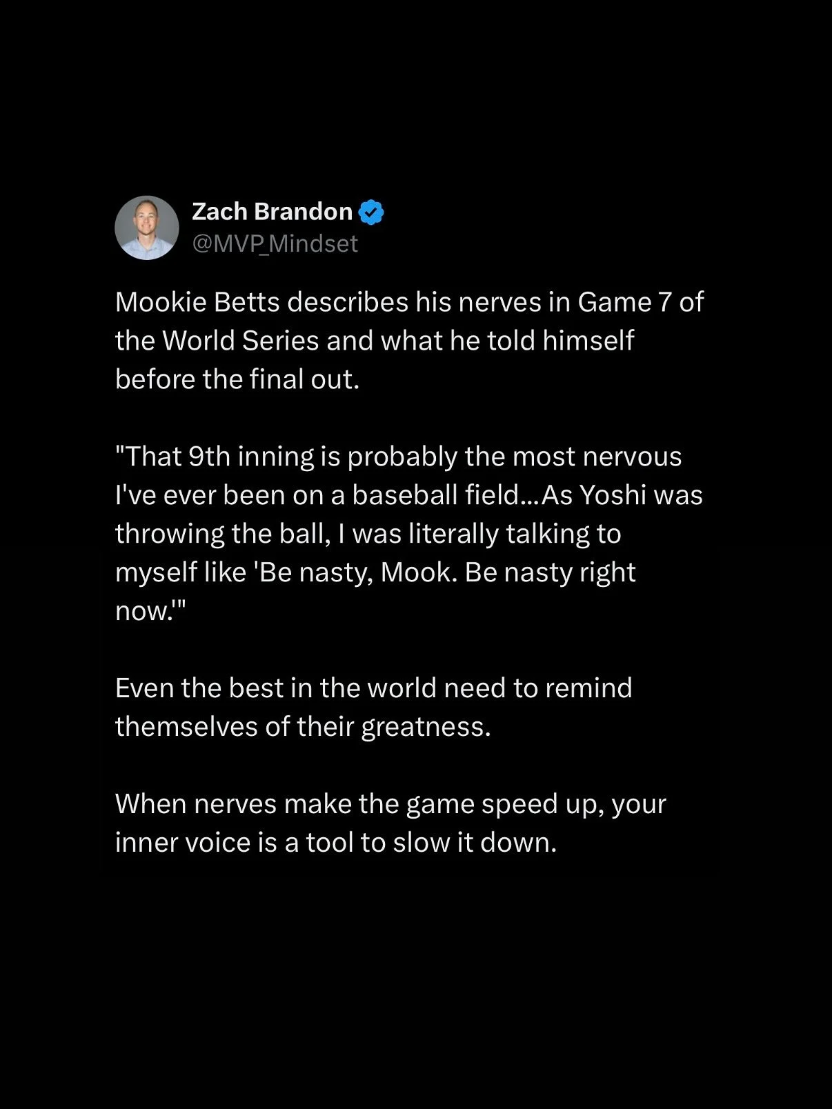 We rarely talk about The Sports&trade;️ here, but when we do, it&rsquo;s about sports and self-talk.

When I was doing the research for WANT YOUR SELF, I found that there actually wasnt a ton of research about this thing we all experience.

What I DI