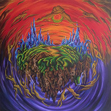 "Transcendence." 48 x 48. Acrylic. By Saima Shamsi