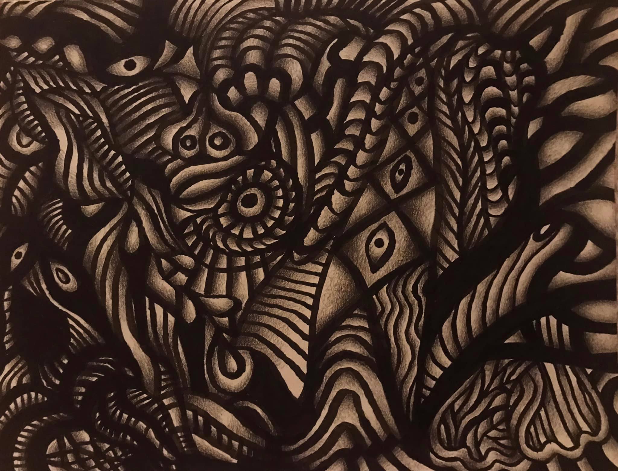 "The Buffalo" India Ink and Graphite, by Saima Shamsi