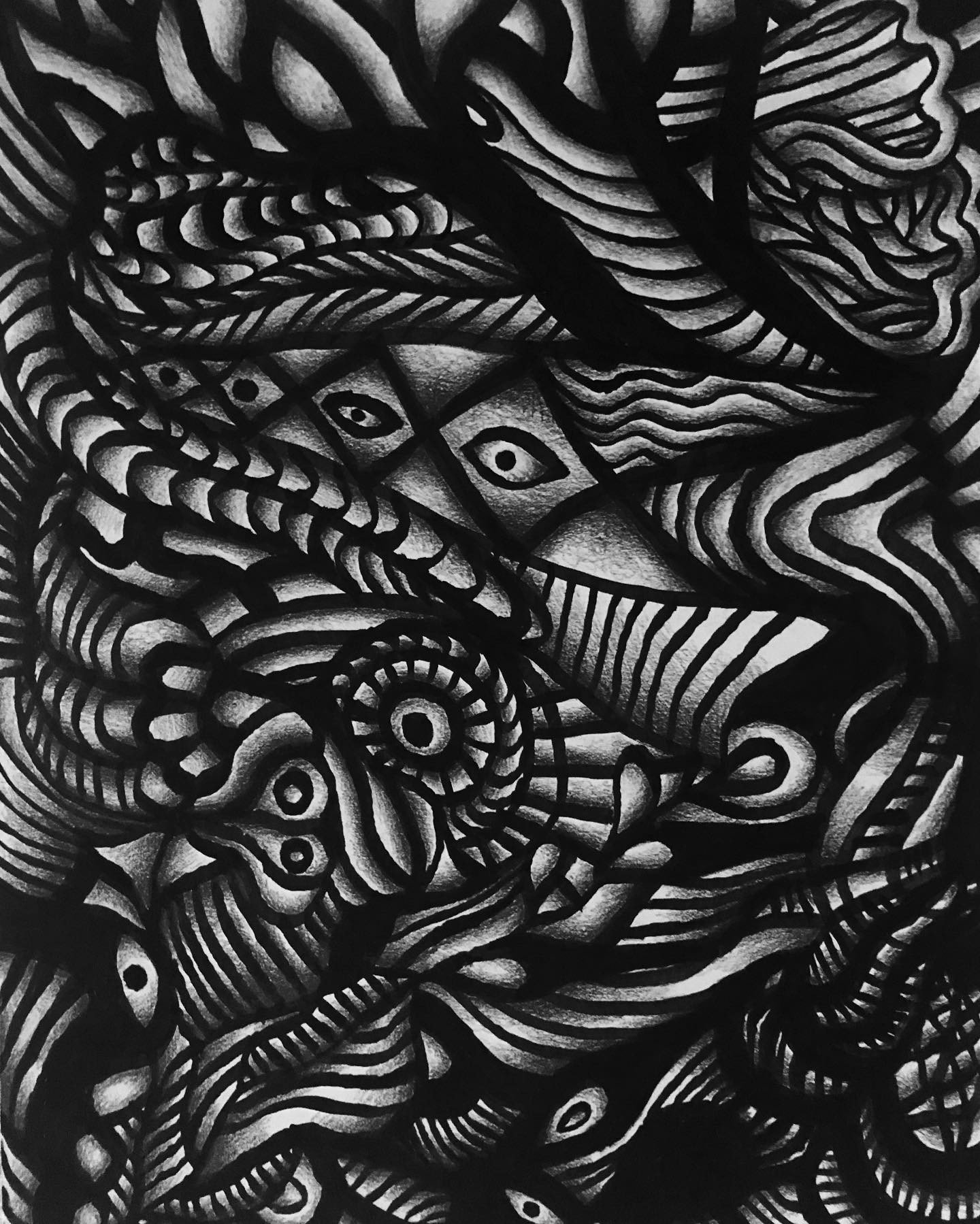 "The Sandworm" India Ink and Graphite by Saima Shamsi