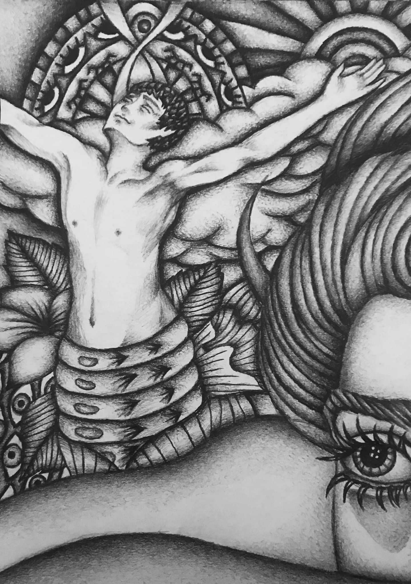 Detail of "A Midsummer Night's Reverie" by Saima Shamsi