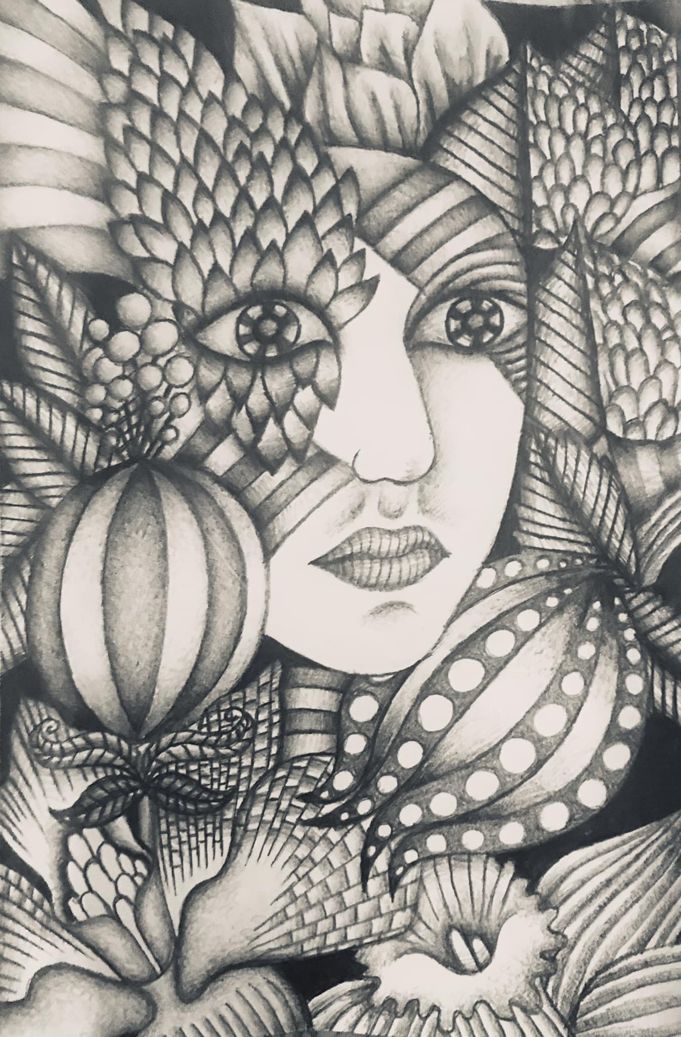 "Maybe there is something wrong with my face..." A Drawing in Graphite by Saima Shamsi