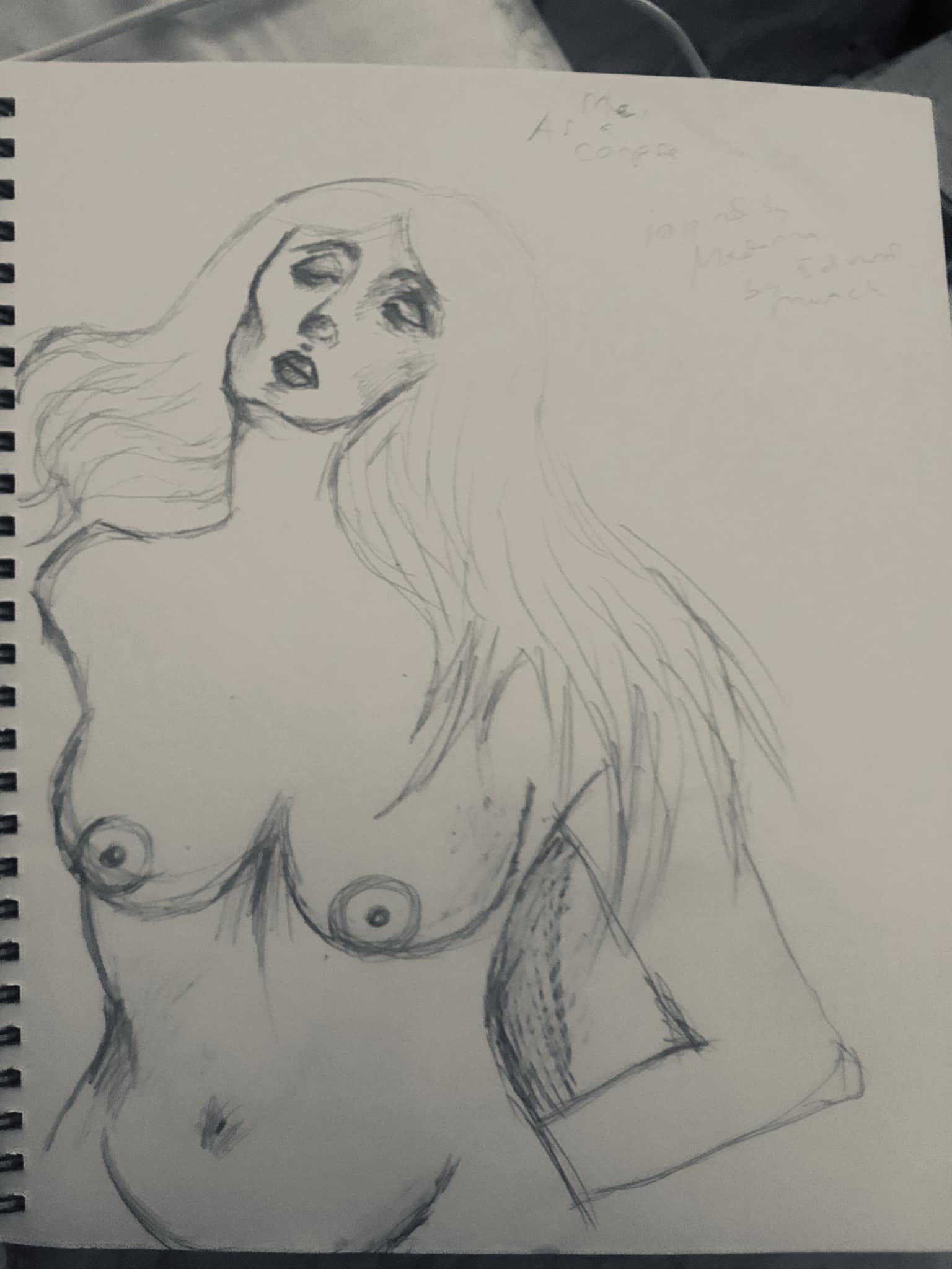 "Woman" a drawing in graphite by Saima Shamsi