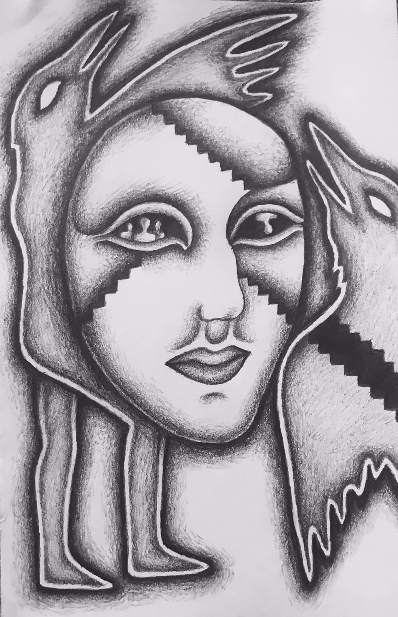 “You are the child of God’s holy gift of life. You come from me, but you are not me. Your soul and your body are your own, & yours to do with as you wish.” a Drawing in Graphite by Saima Shamsi