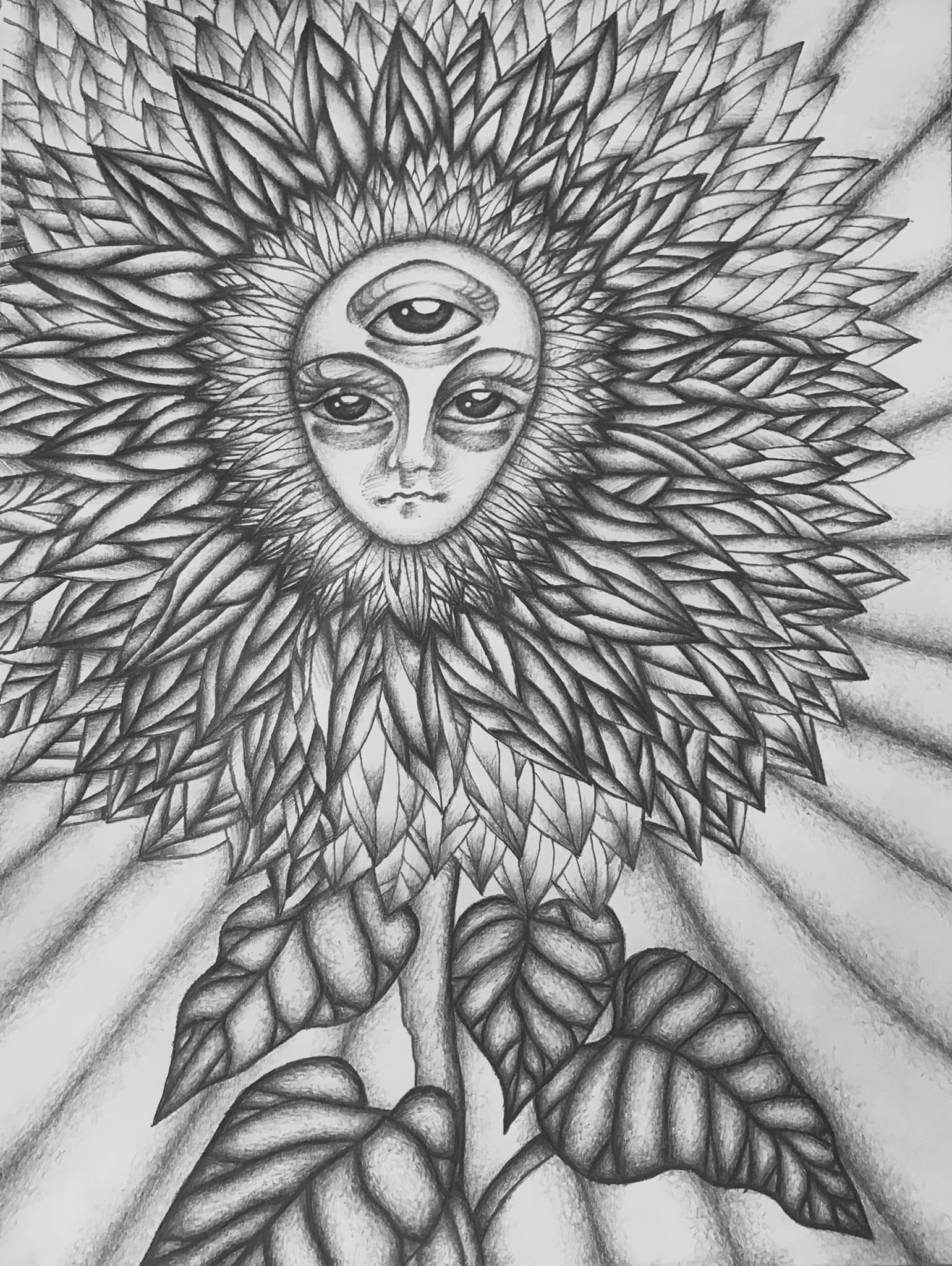 "To gaze into the third eye of a human flower" by Saima Shamsi