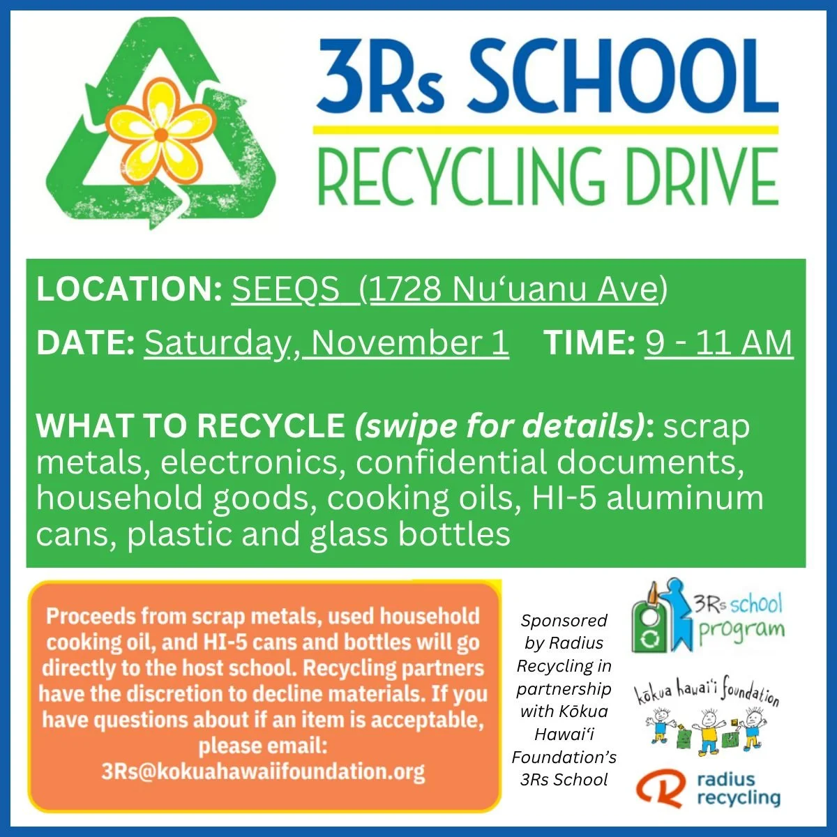 ♻️🌿 Make a difference and get to know SEEQS! 🌿♻️

We&rsquo;re hosting TWO awesome events in the next two weeks &mdash; and we&rsquo;d love to see you there!

✨ SEEQS Open House
📅 Thursday, October 23 | 🕔 5:00 PM
📍 SEEQS Campus (1728 Nu&lsquo;uan
