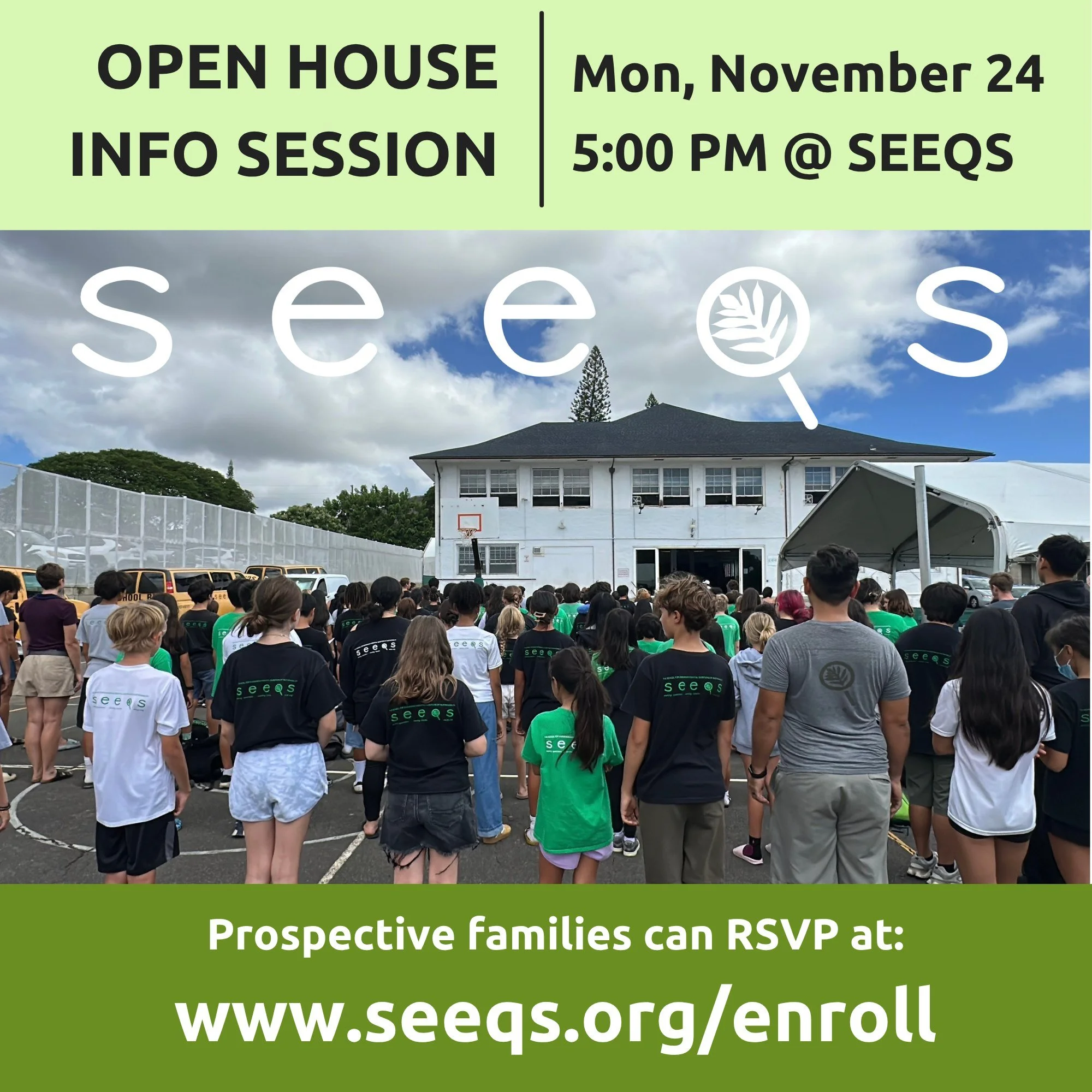 🌿 Learning at SEEQS happens everywhere &mdash; in classrooms, in our community, and out in our ʻāina.

We&rsquo;re a public, tuition-free, project-based middle school where students connect learning to real-world sustainability challenges. 💚

✨ Cur