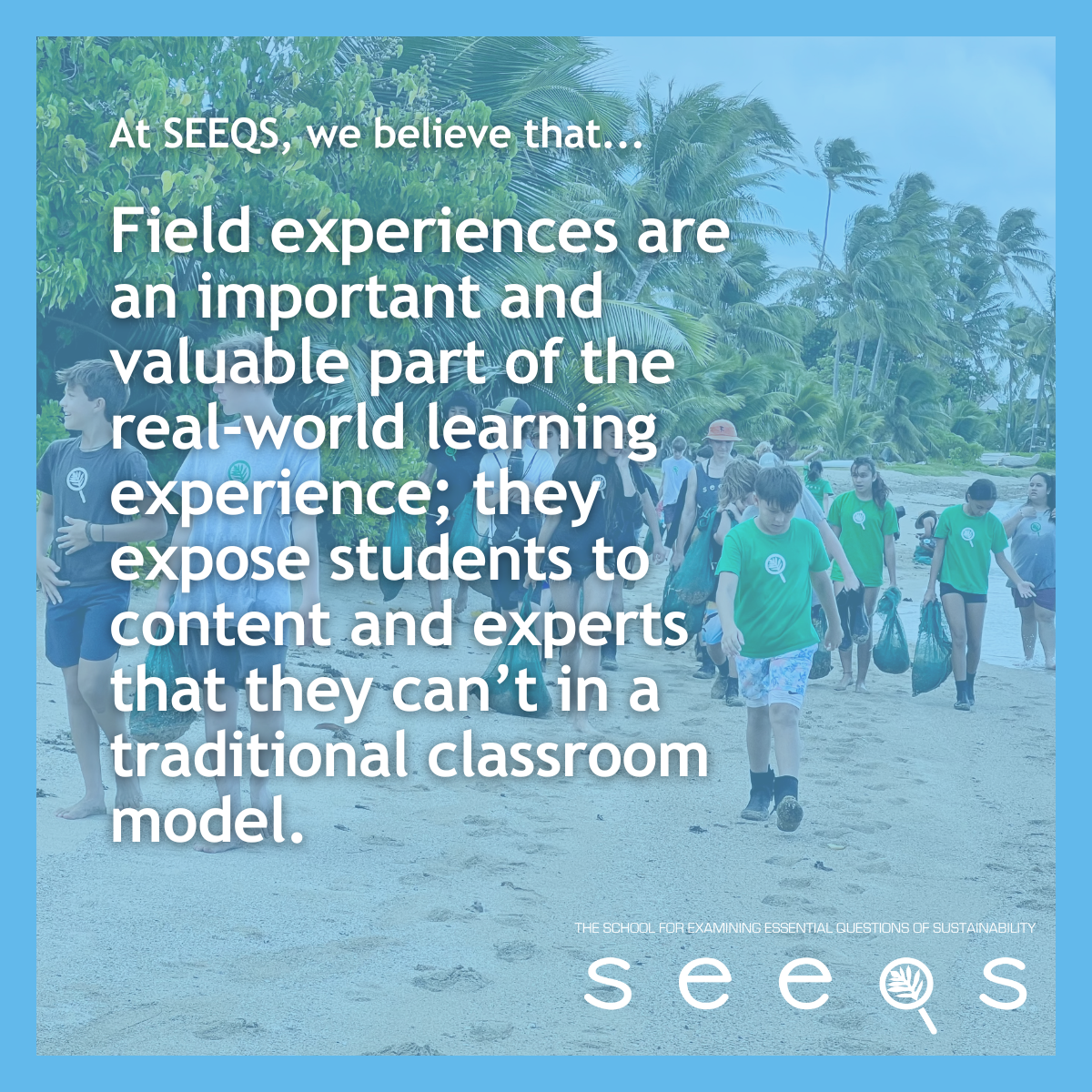 Field experiences are   an important and valuable part of the real-world learning experience; they   expose students to content and experts that they can’t in a traditional classroom model.